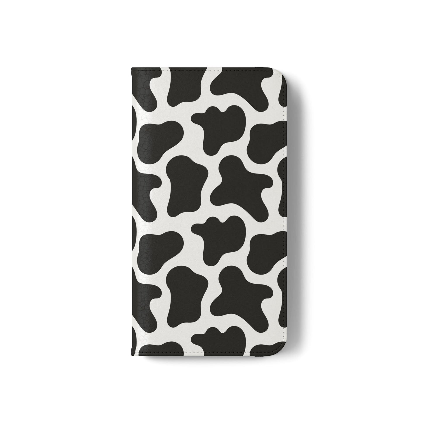 Cow Print Flip Phone Case — Black & White Wallet Flip Case