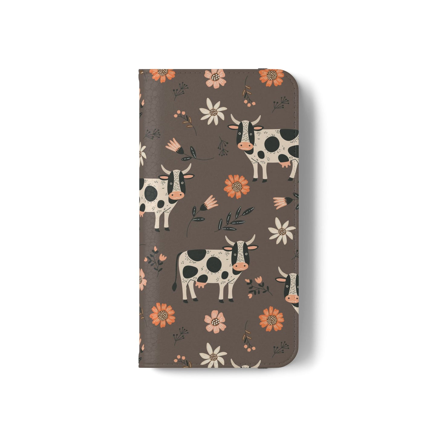 Cow Floral Flip Phone Case – Folklore Farm Pattern Wallet Case