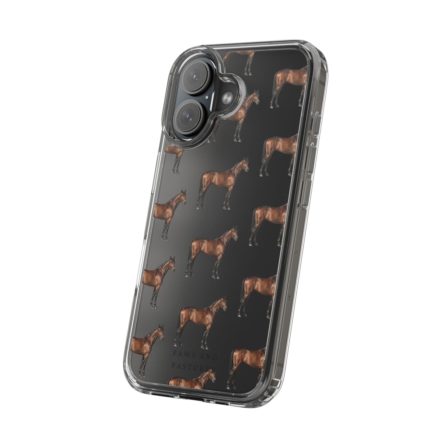 Horse Pattern Clear iPhone Case