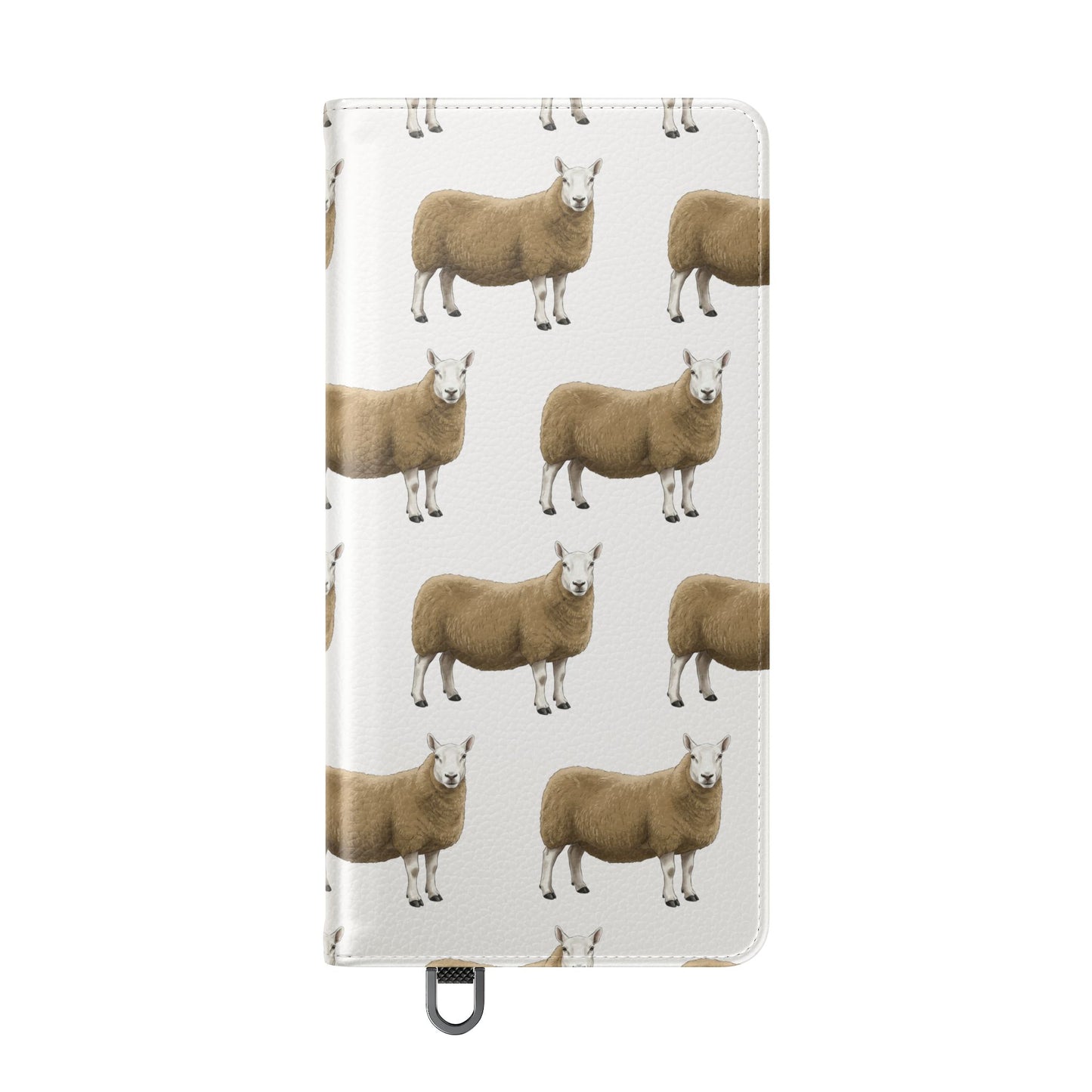 Cheviot Sheep Pattern Flip Phone Case – Cute Pastoral Wallet Cover with Card Slots