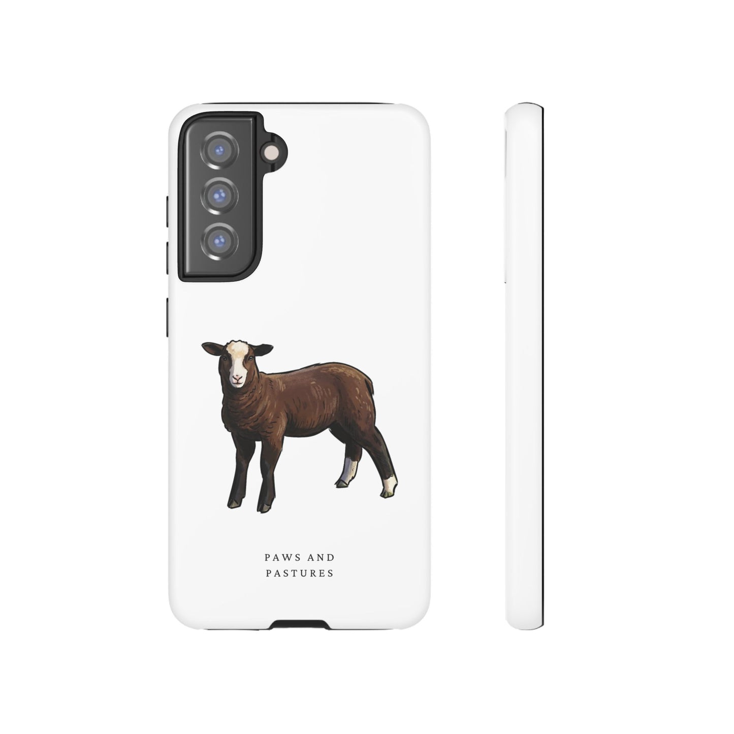 Zwartble Phone Case — Brown Sheep Illustration "Paws and Pastures"
