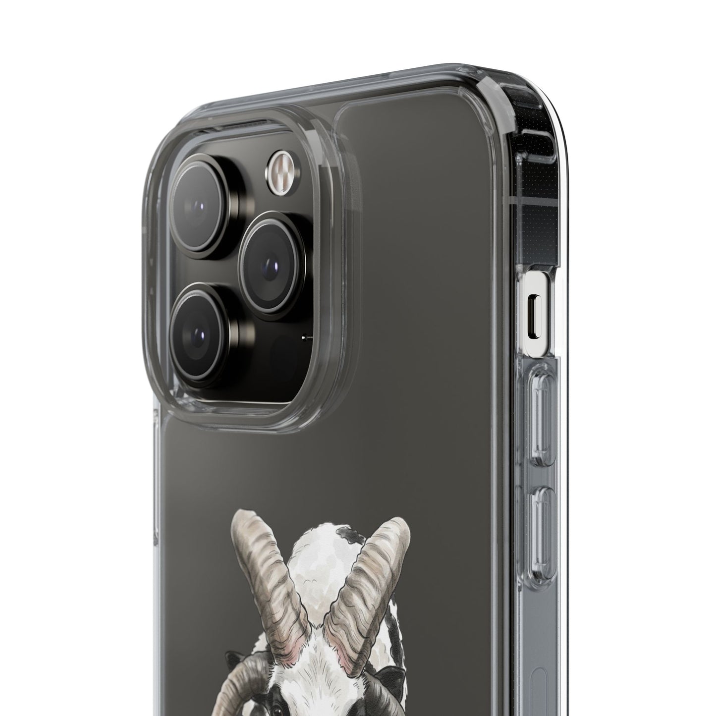 Jacob Sheep Clear Phone Case — Cute Goat Illustration Clear Case for Sheep Lovers
