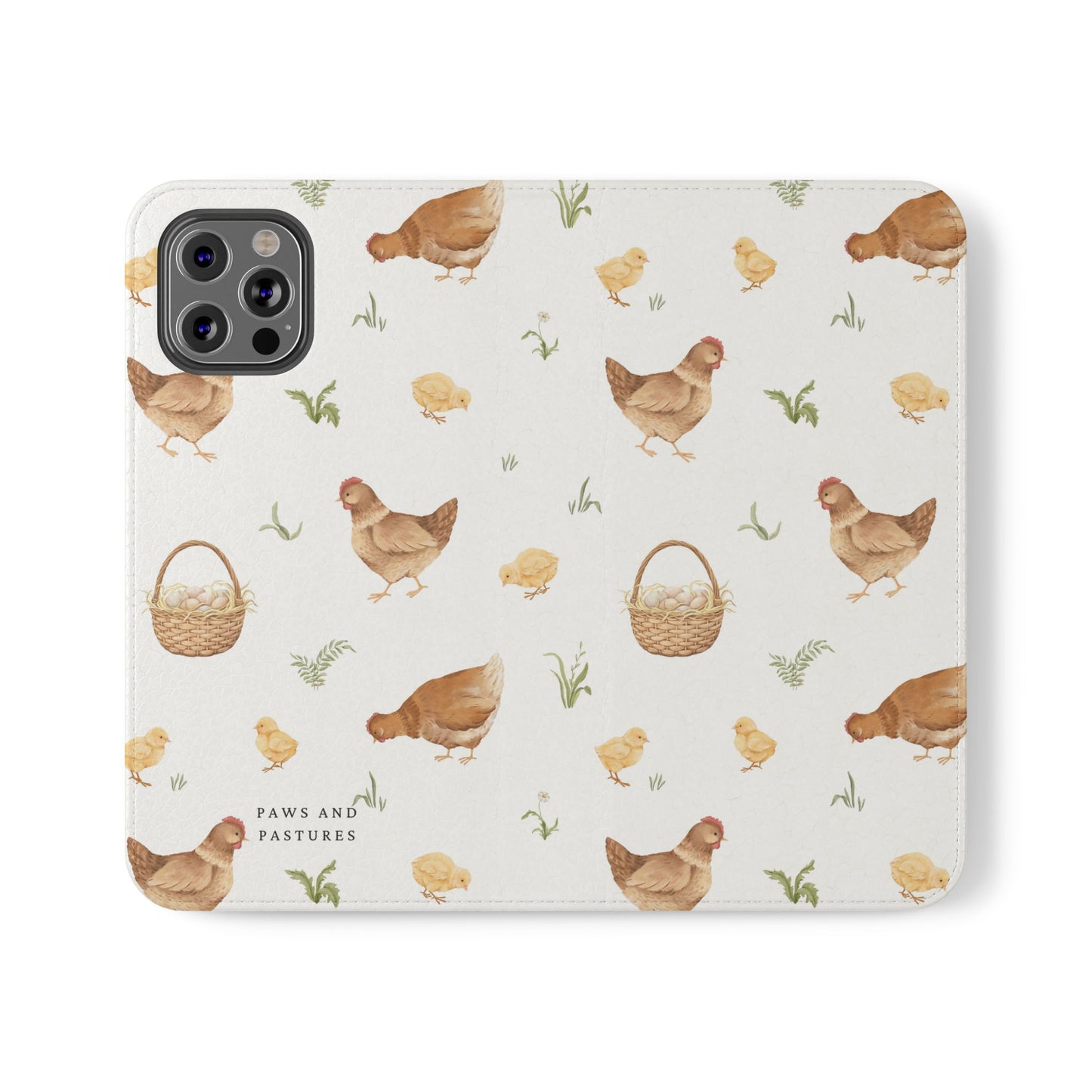 Flip Case – Watercolor Chickens & Baskets Phone Wallet Case