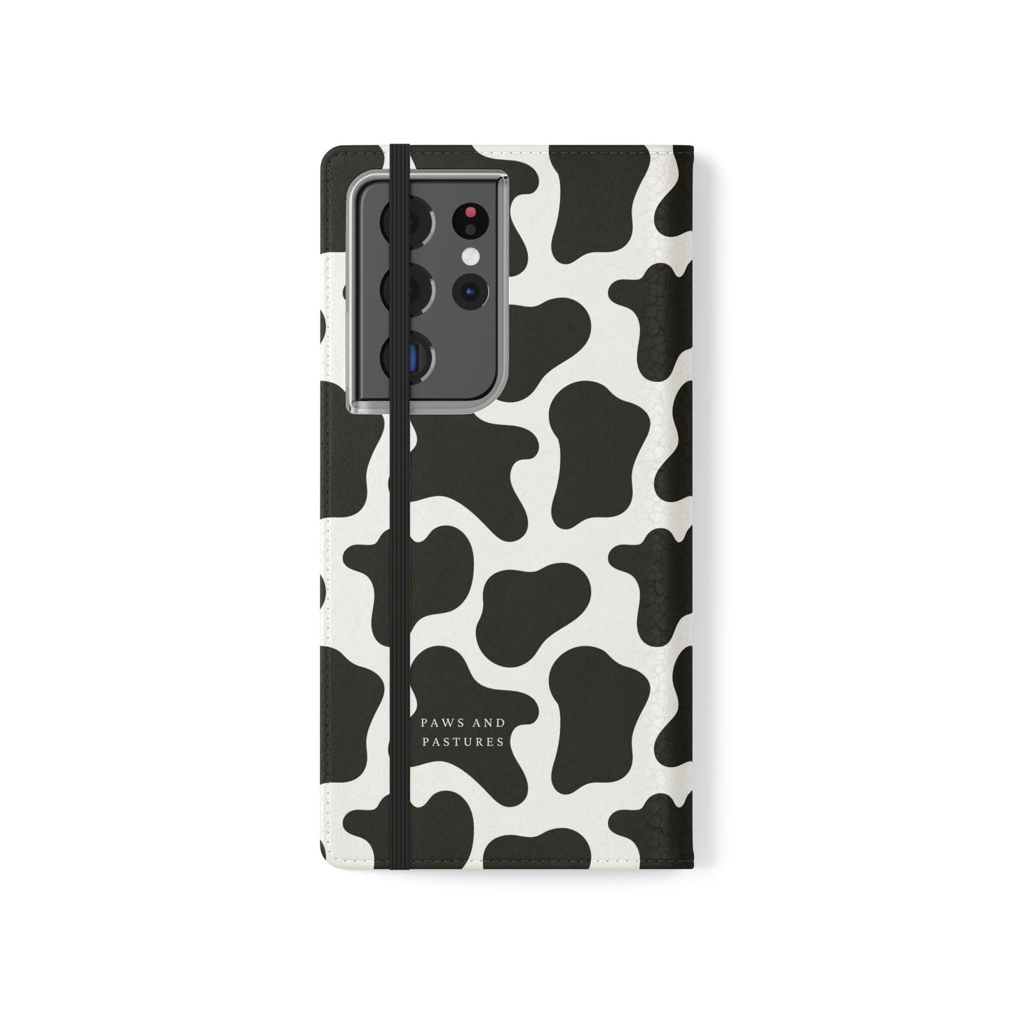 Cow Print Flip Phone Case — Black & White Wallet Flip Case