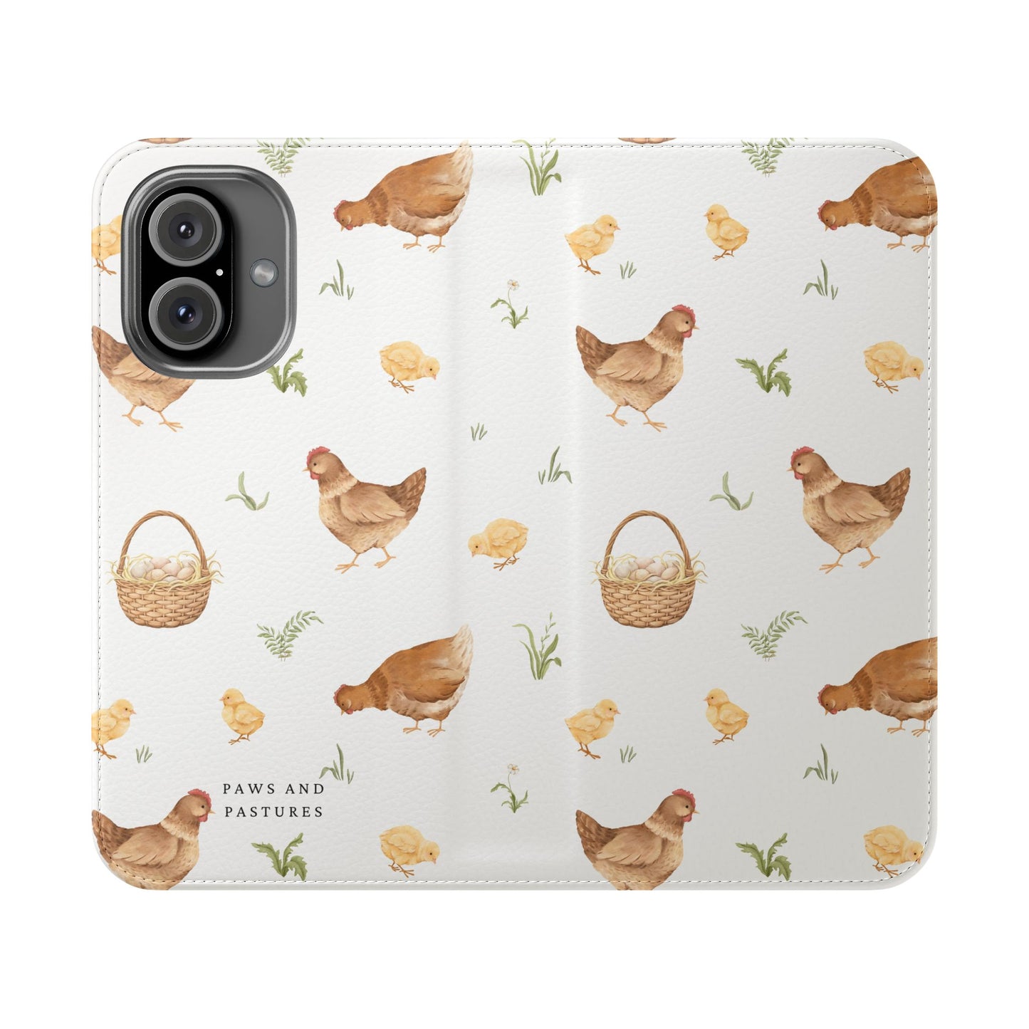 Flip Case – Watercolor Chickens & Baskets Phone Wallet Case