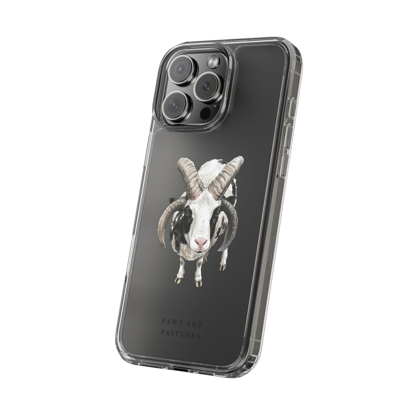 Jacob Sheep Clear Phone Case — Cute Goat Illustration Clear Case for Sheep Lovers