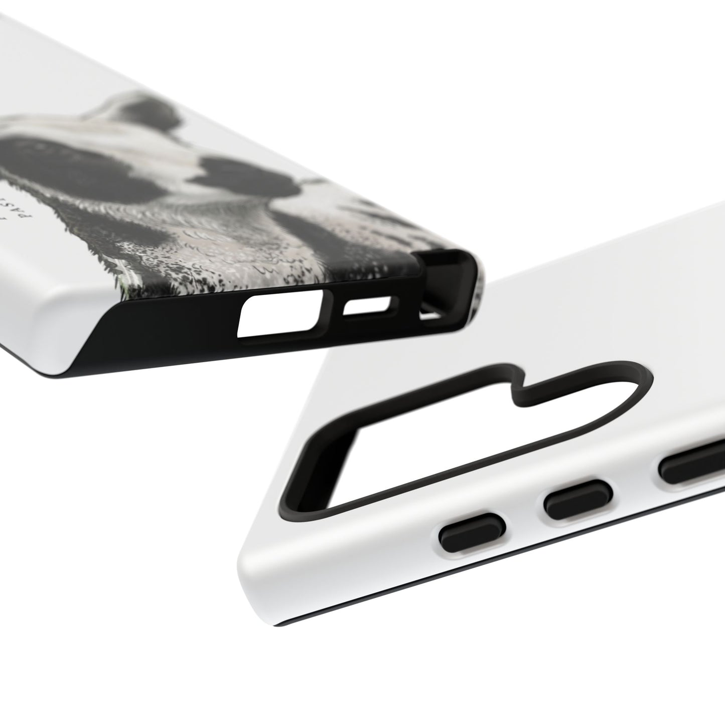 Dutch Spotted Sheep Portrait Phone Case - Black & White Lamb Illustration Protective Cover