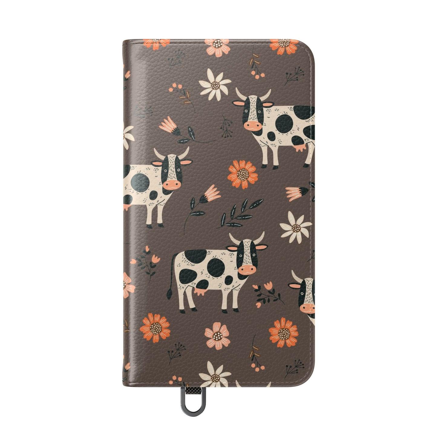 Cow Floral Flip Phone Case – Folklore Farm Pattern Wallet Case