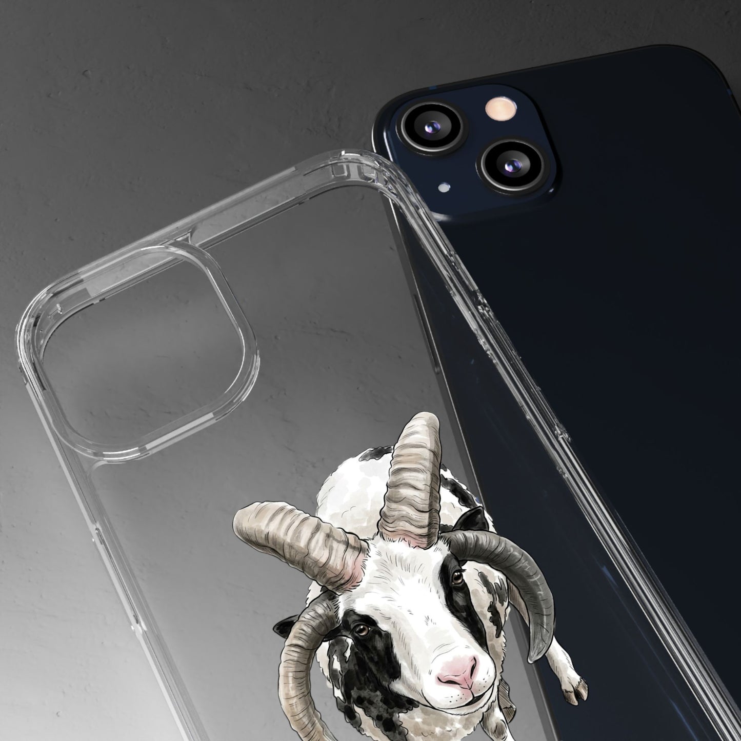 Jacob Sheep Clear Phone Case — Cute Goat Illustration Clear Case for Sheep Lovers