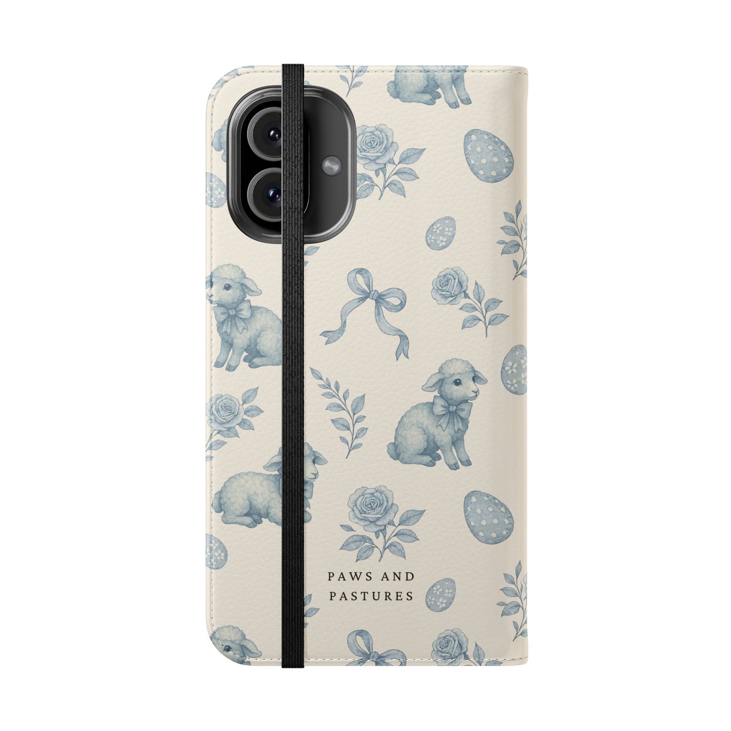 Flip Case — Pastel Blue Easter Lamb Pattern Phone Wallet
