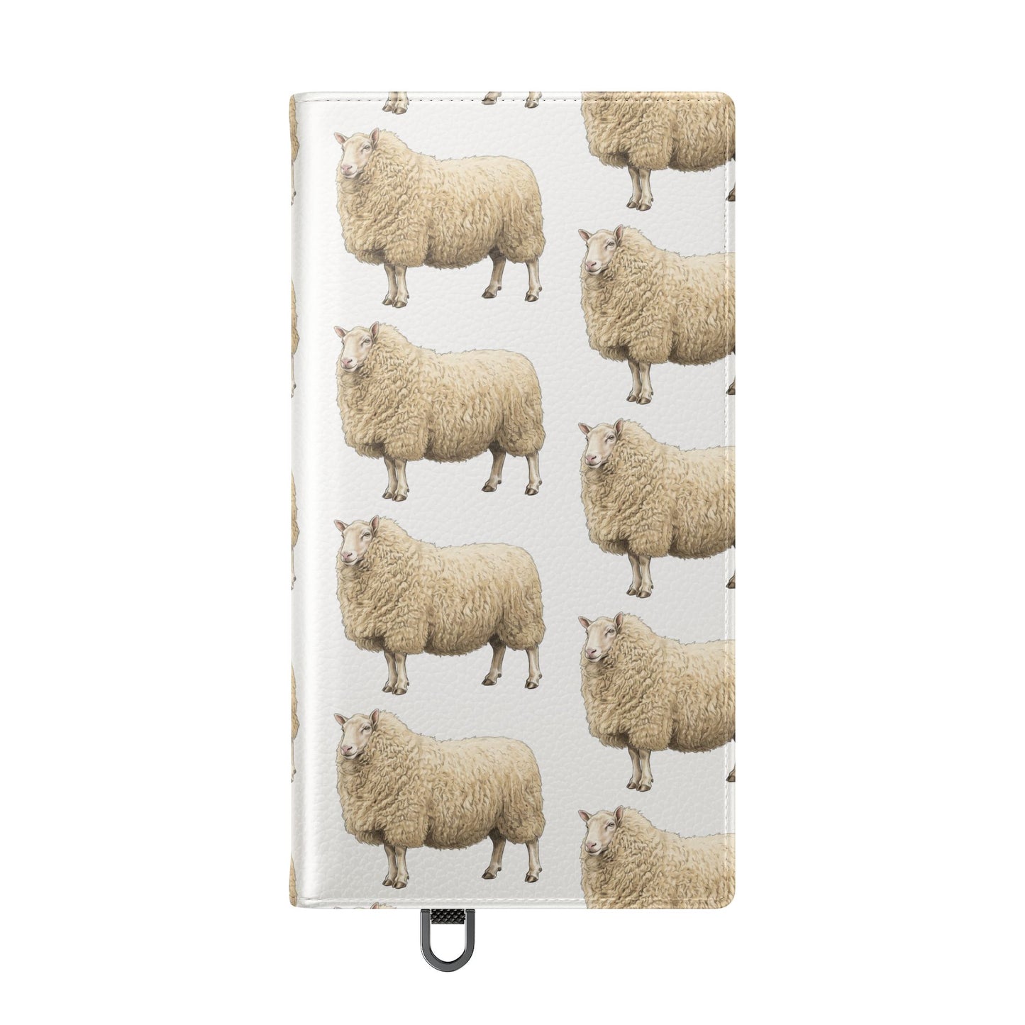 Cheviot Sheep Pattern Flip Phone Case – Cute Pastoral Wallet Cover with Card Slots