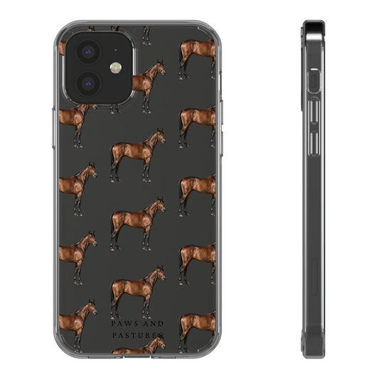 Horse Pattern Clear iPhone Case