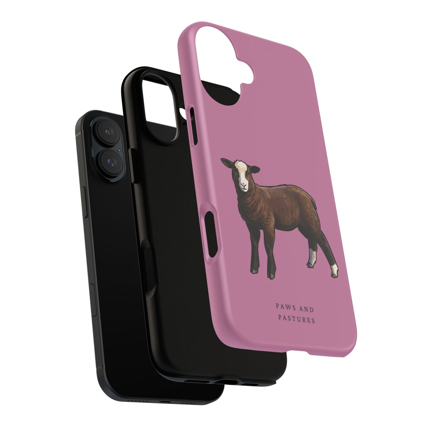 Zwartble Phone Case — Brown Sheep Illustration "Paws and Pastures"