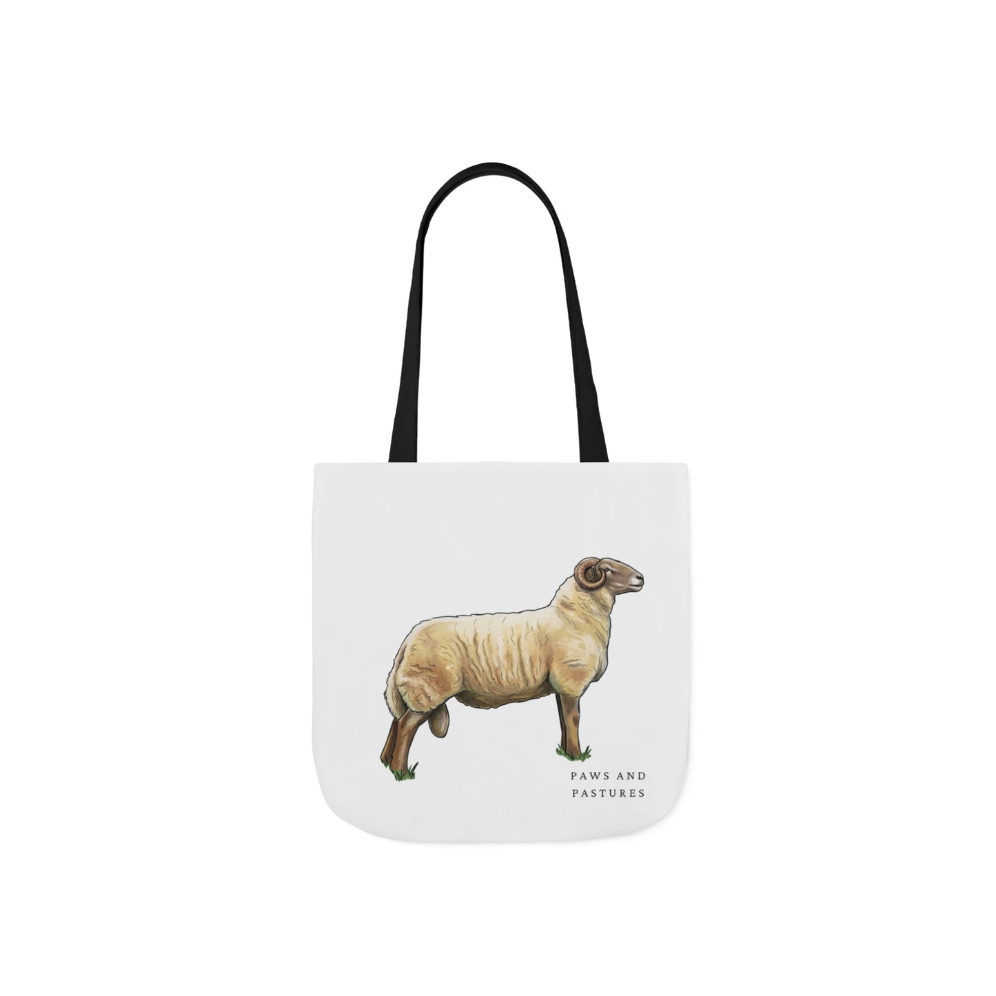 Radnor Sheep Illustration Canvas Tote — Rustic Farm Animal Market Bag