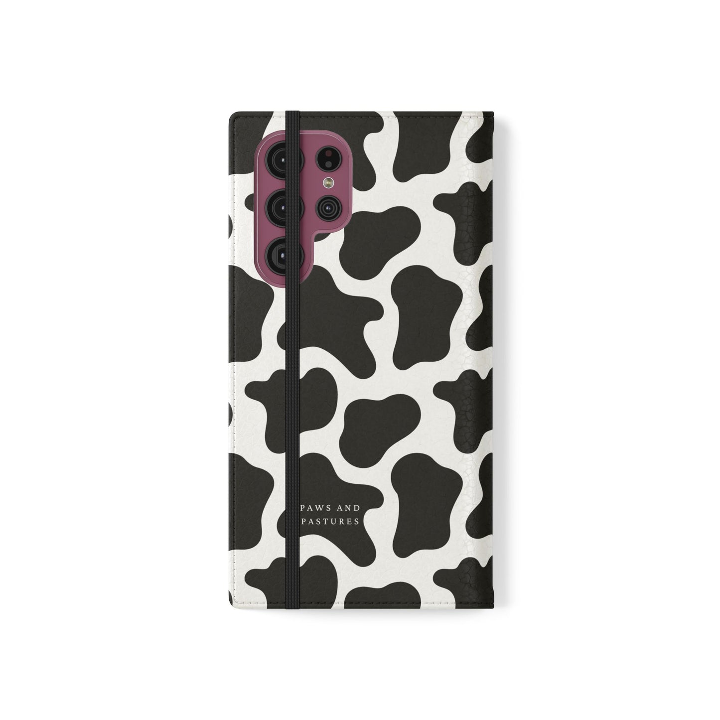 Cow Print Flip Phone Case — Black & White Wallet Flip Case