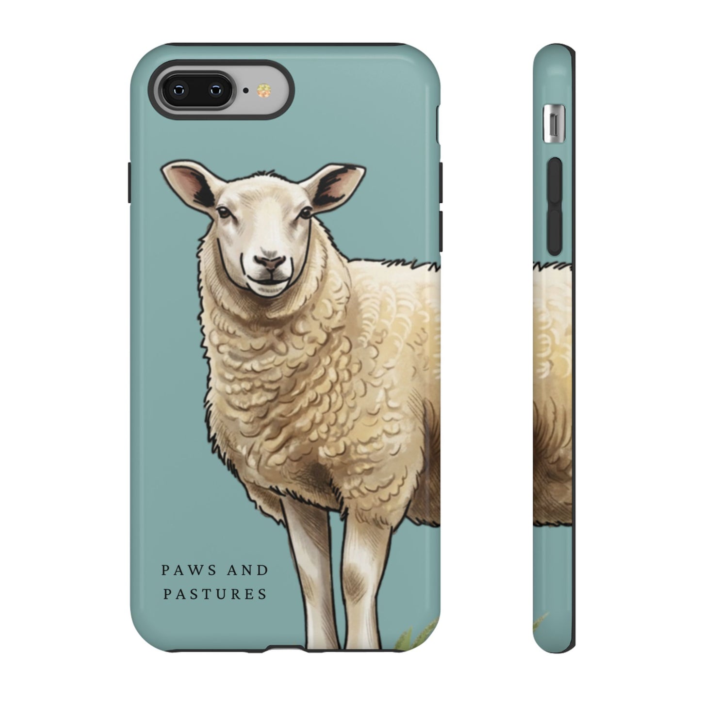 Teal Sheep Illustration Tough Phone Case