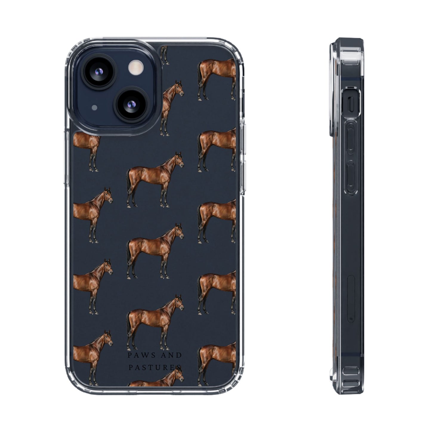 Horse Pattern Clear iPhone Case