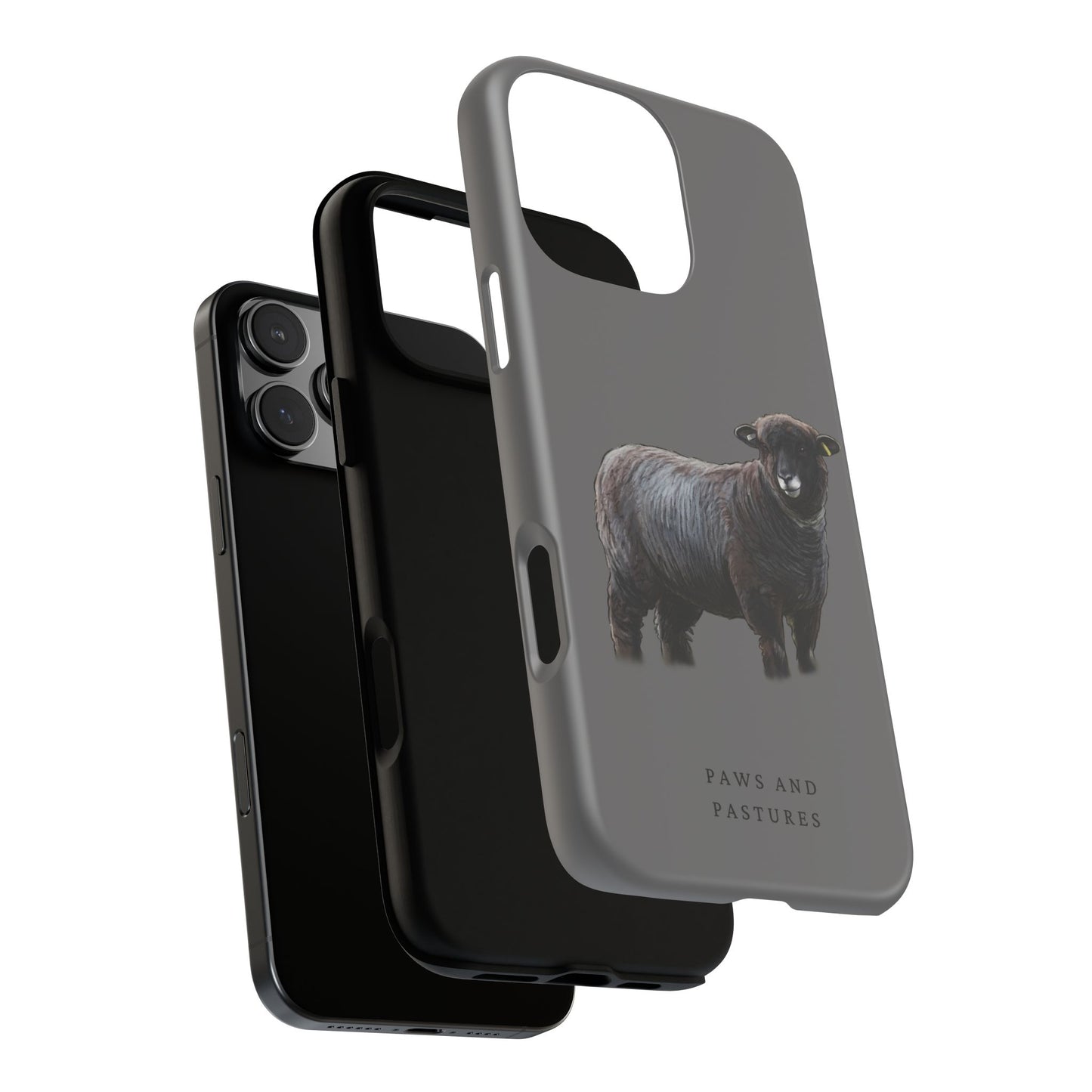 Coloured Ryeland Sheep Phone Case - 'Paws and Pastures' Protective Tough Phone Cover