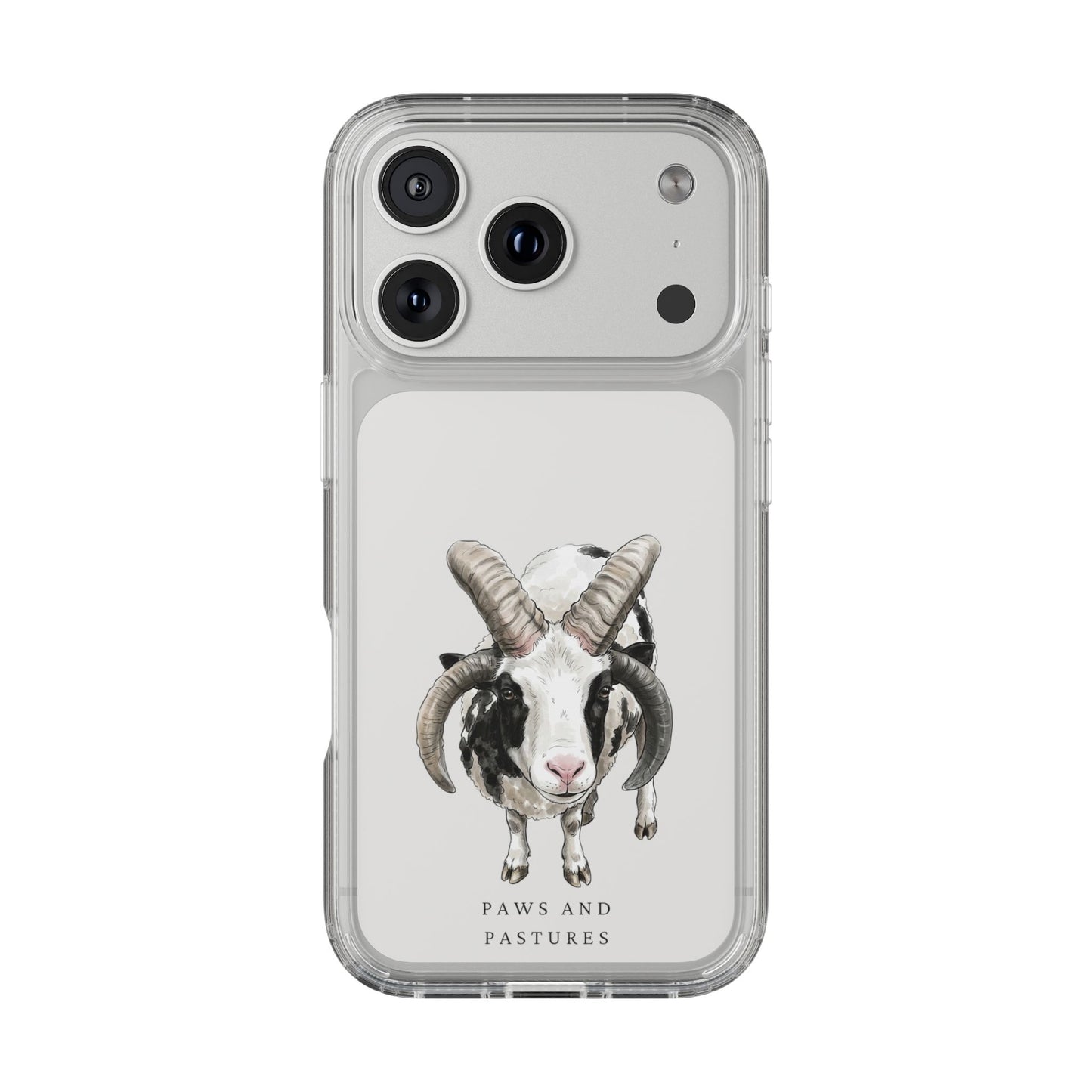 Jacob Sheep Clear Phone Case — Cute Goat Illustration Clear Case for Sheep Lovers