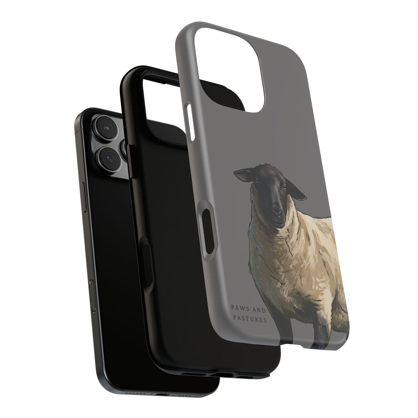 Grey Suffolk Sheep Phone Case — Paws and Pastures Rustic Farm Animal iPhone Cover
