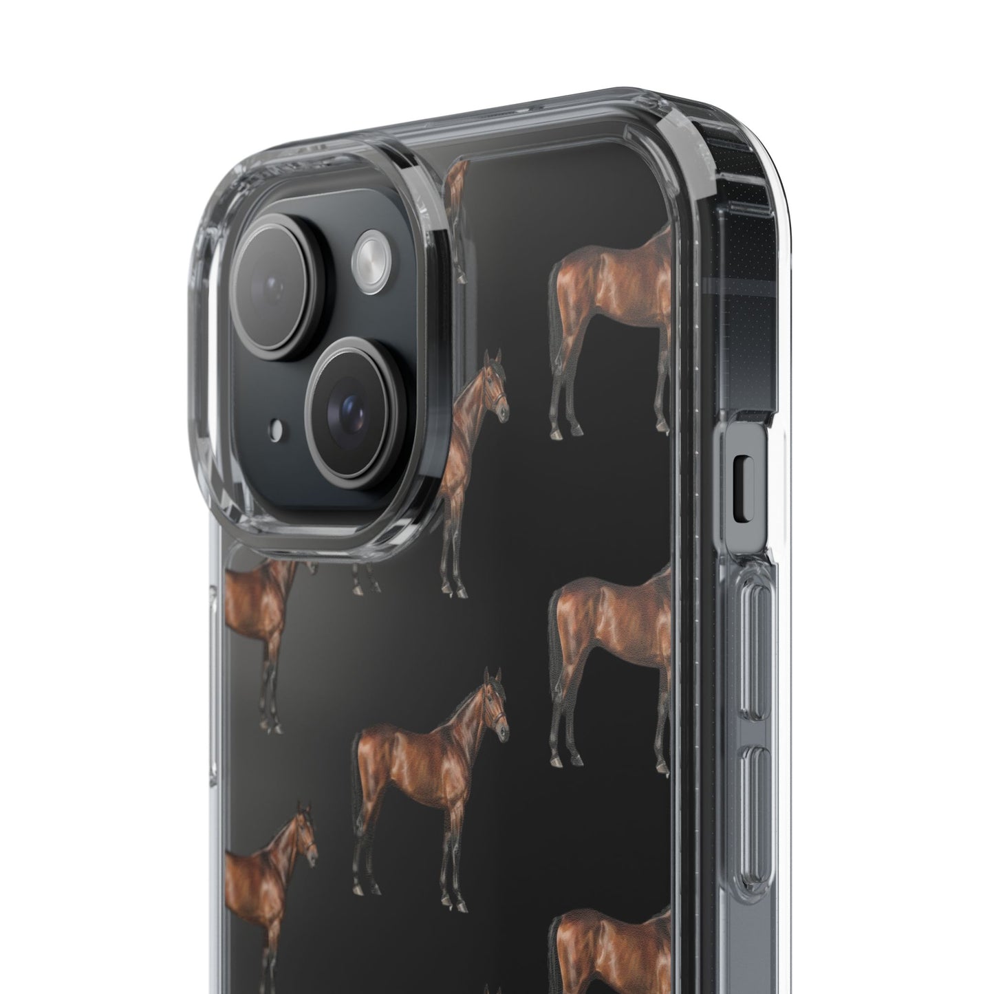 Horse Pattern Clear iPhone Case