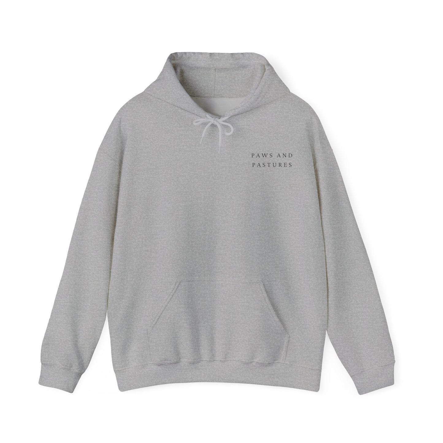 Horse Graphic Hoodie — Black Stallion Back Print, Minimal Front Text