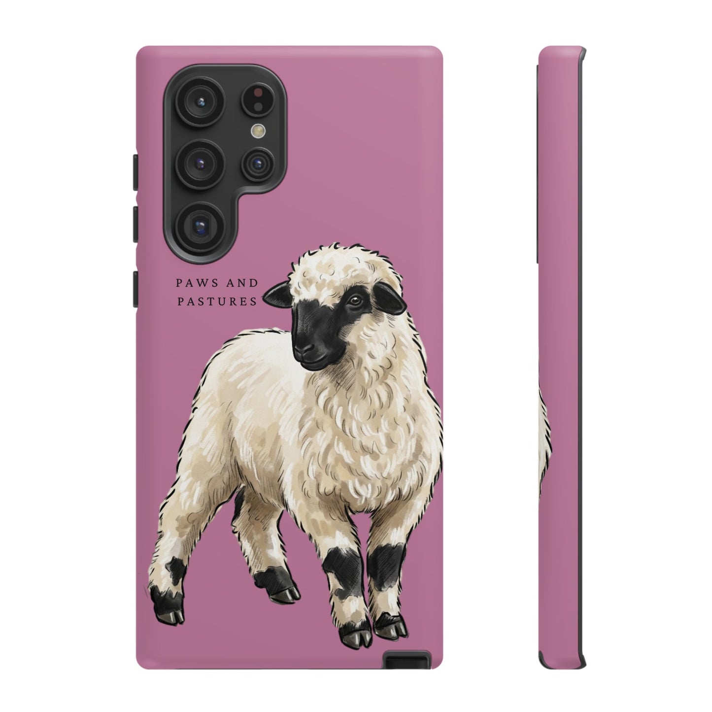 Pink Valais Blacknose Sheep Phone Case – 'Paws and Pastures' Cute Lamb Protective iPhone Cover