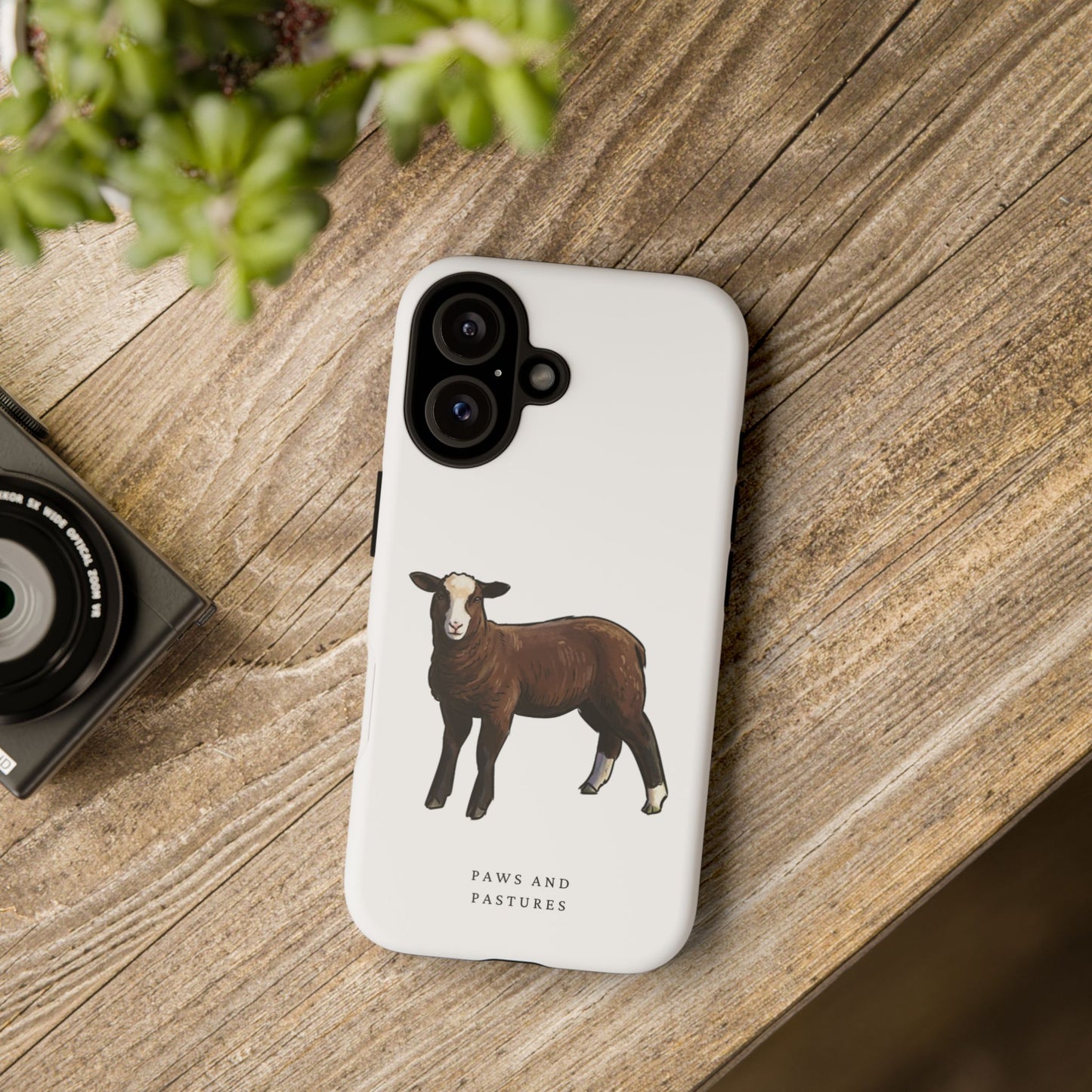 Zwartble Phone Case — Brown Sheep Illustration "Paws and Pastures"