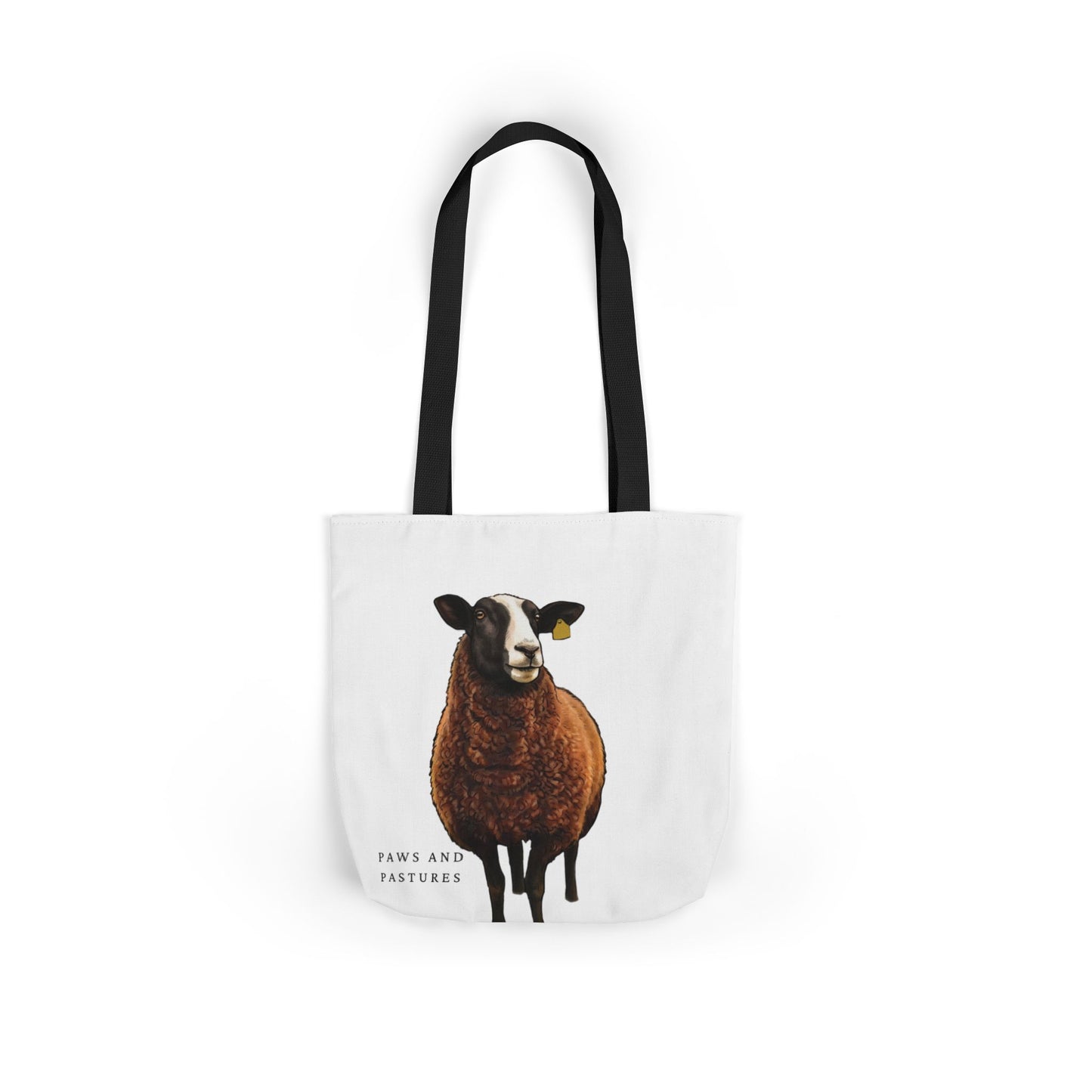 Zwartble Sheep Illustration Tote Bag — Cute Brown Sheep Canvas Shopping Tote