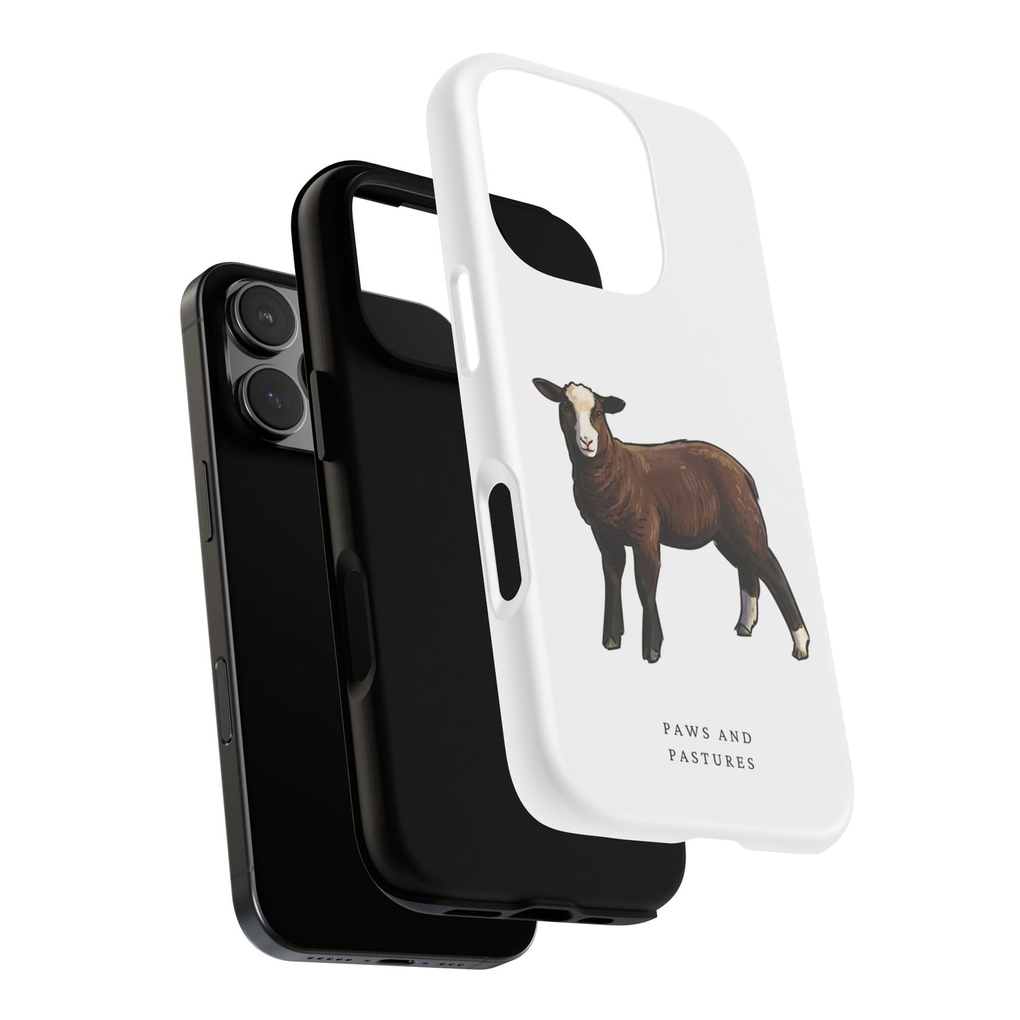 Zwartble Phone Case — Brown Sheep Illustration "Paws and Pastures"