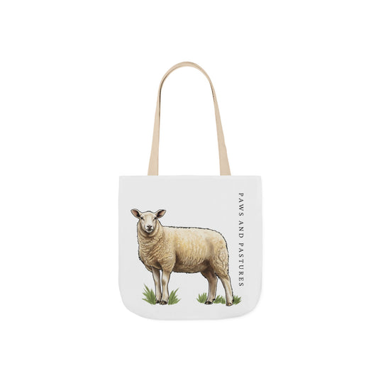 Sheep Illustration Canvas Tote Bag