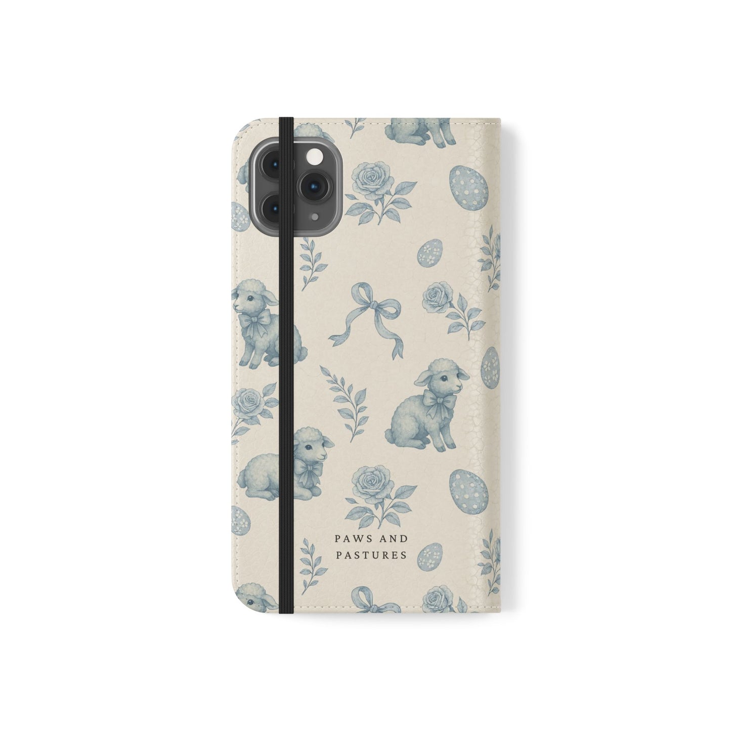 Flip Case — Pastel Blue Easter Lamb Pattern Phone Wallet