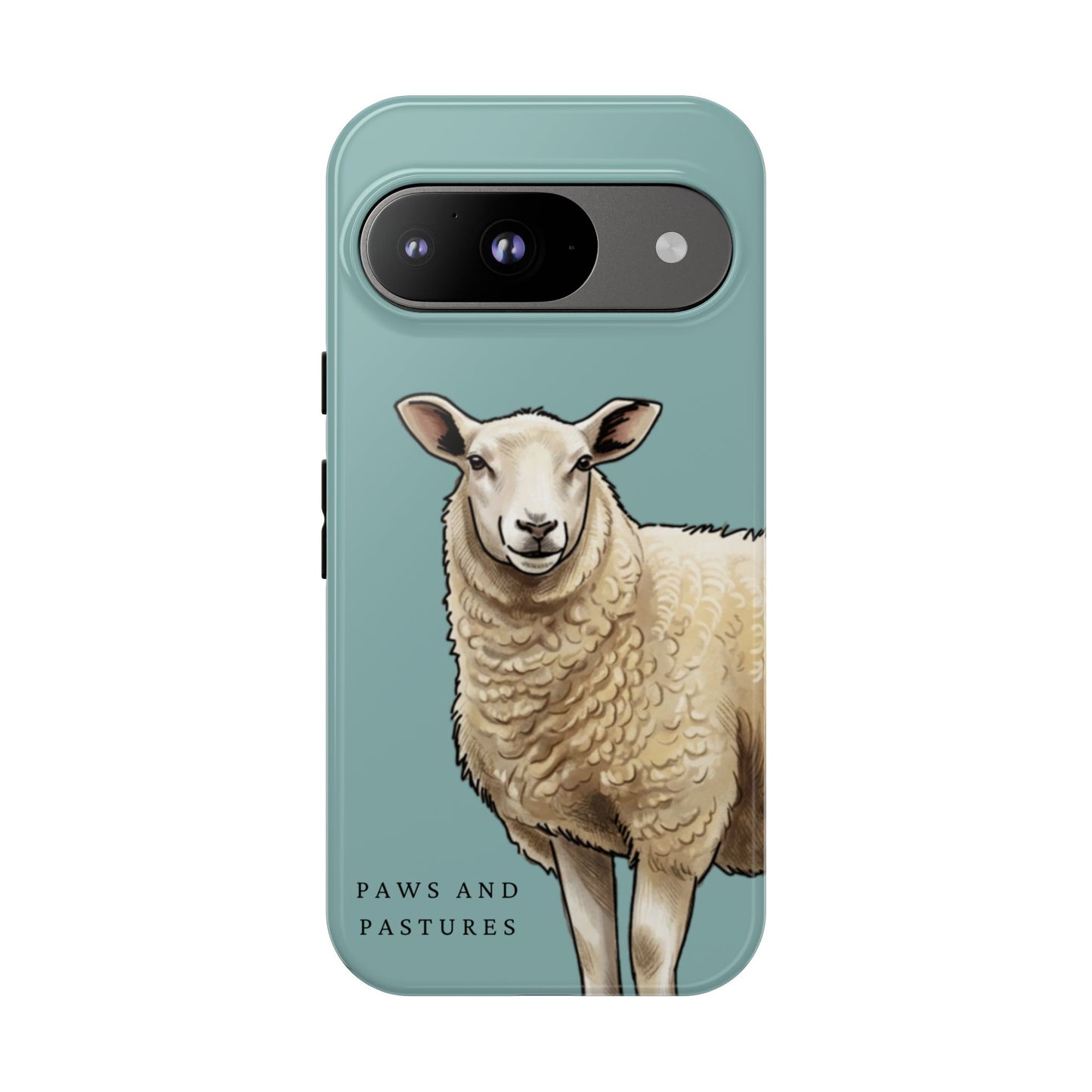 Teal Sheep Illustration Tough Phone Case