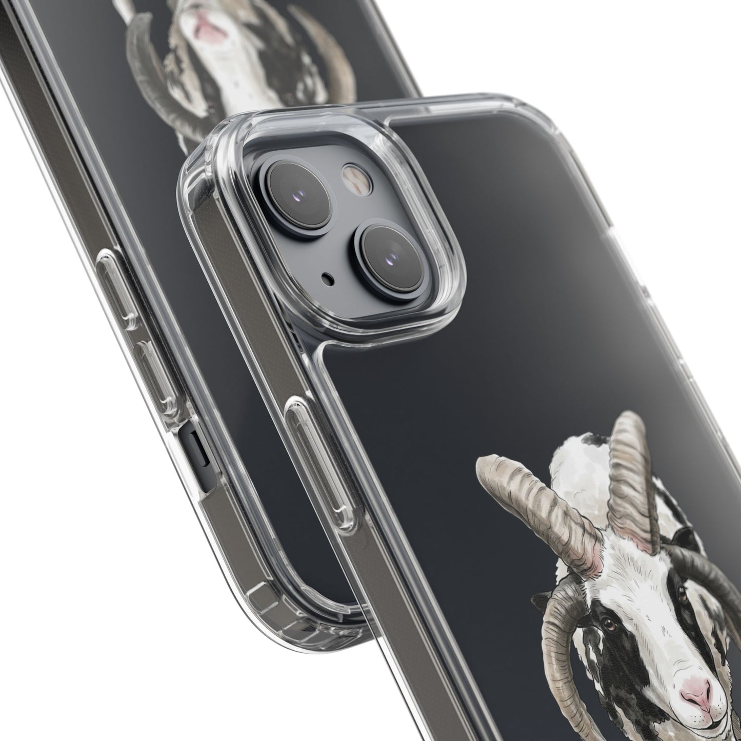 Jacob Sheep Clear Phone Case — Cute Goat Illustration Clear Case for Sheep Lovers