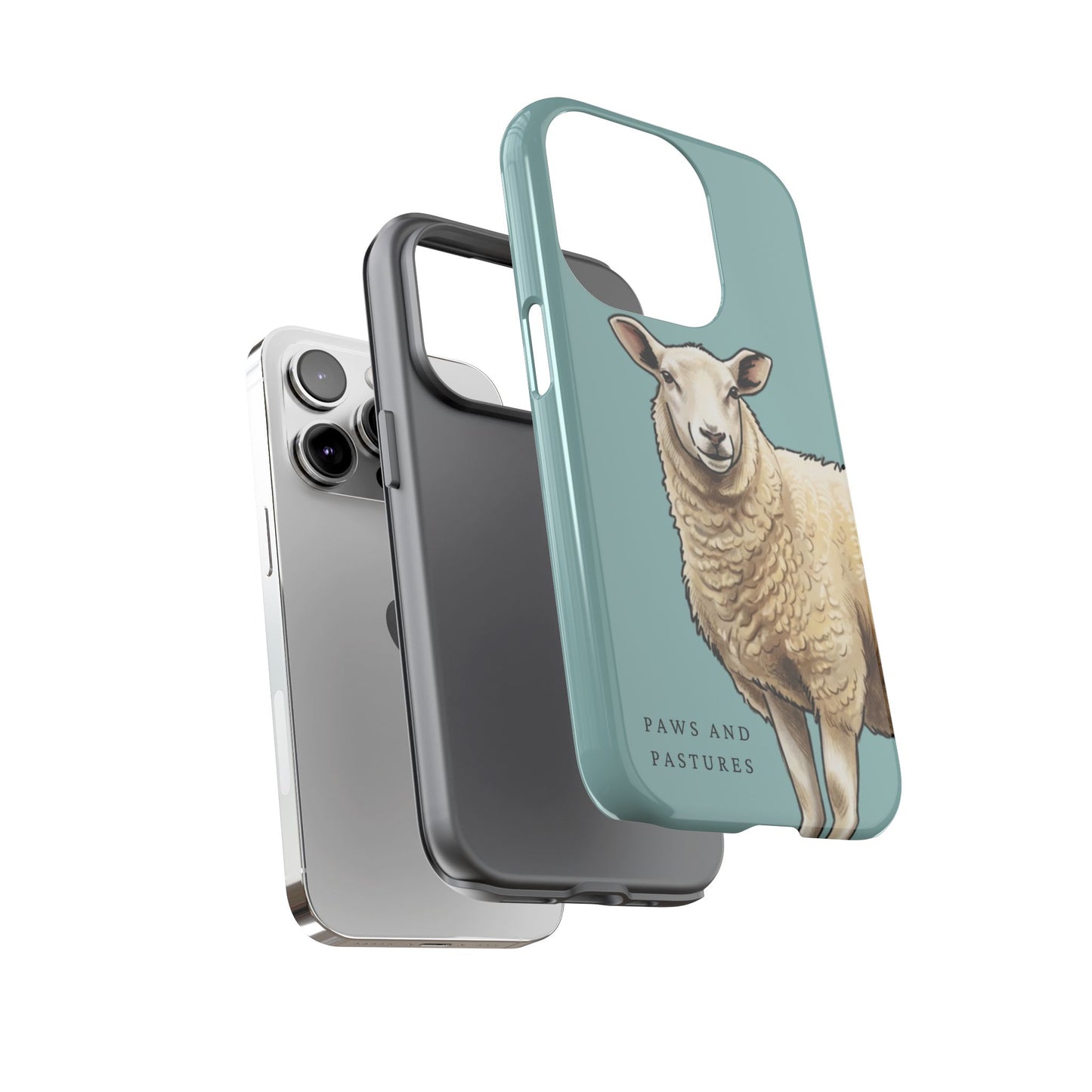 Teal Sheep Illustration Tough Phone Case