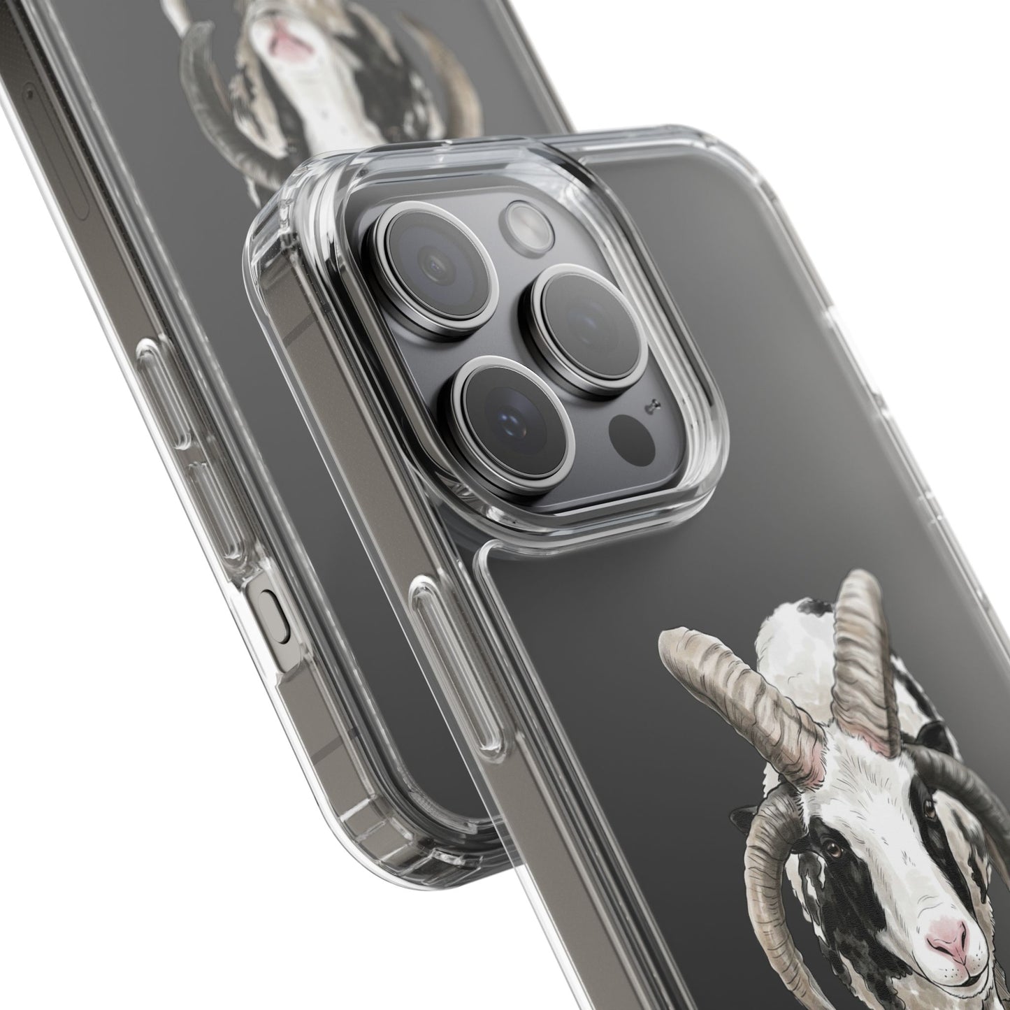 Jacob Sheep Clear Phone Case — Cute Goat Illustration Clear Case for Sheep Lovers