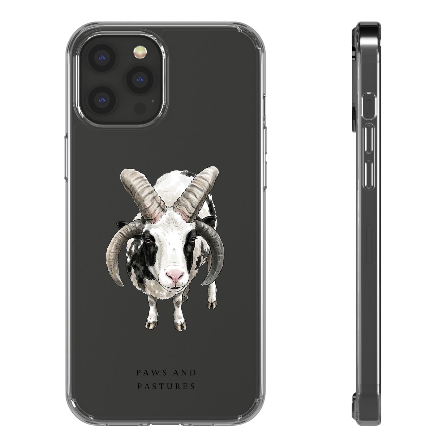 Jacob Sheep Clear Phone Case — Cute Goat Illustration Clear Case for Sheep Lovers