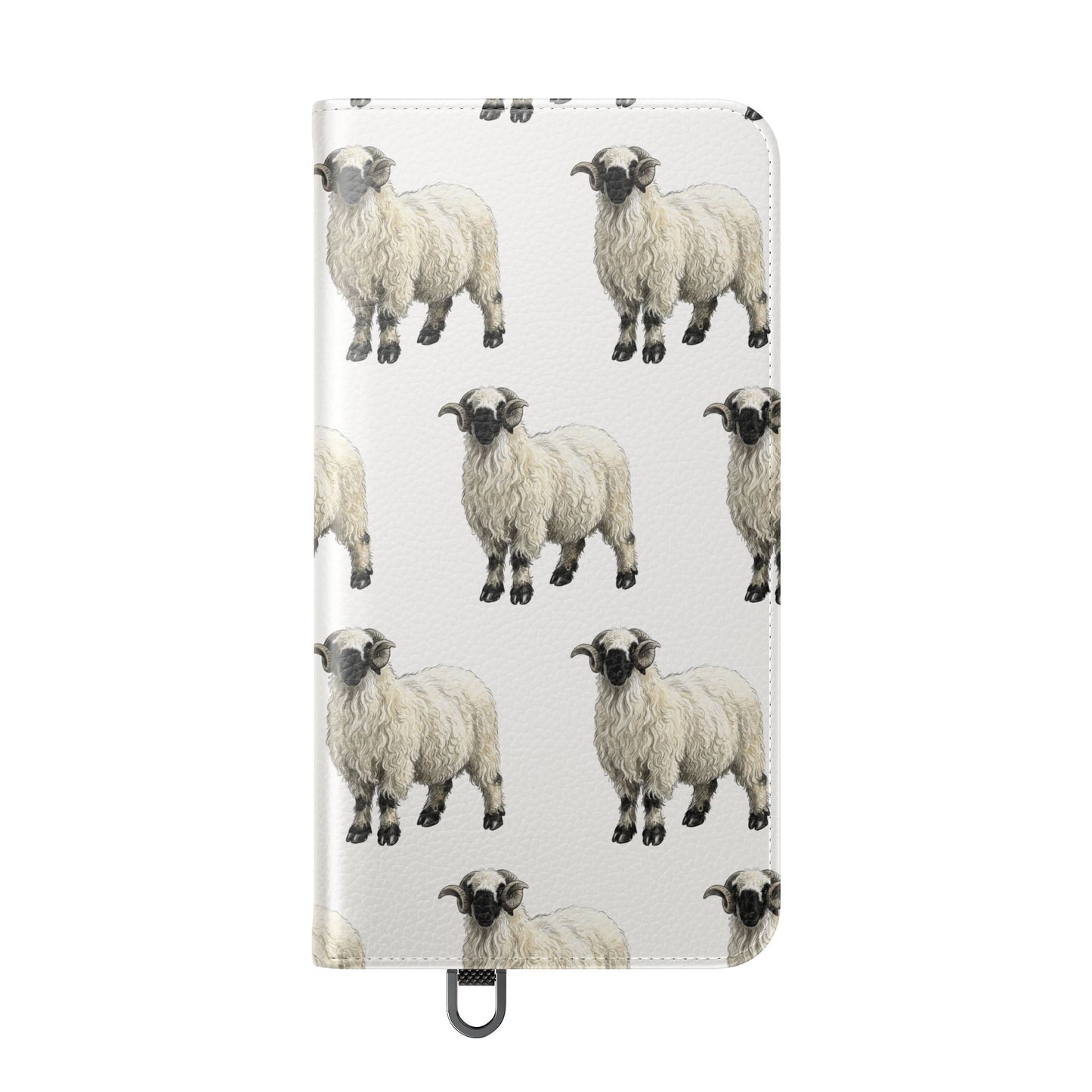 Valais Blacknose Sheep Pattern Flip Phone Case – Cute Farm Animal Wallet Cover
