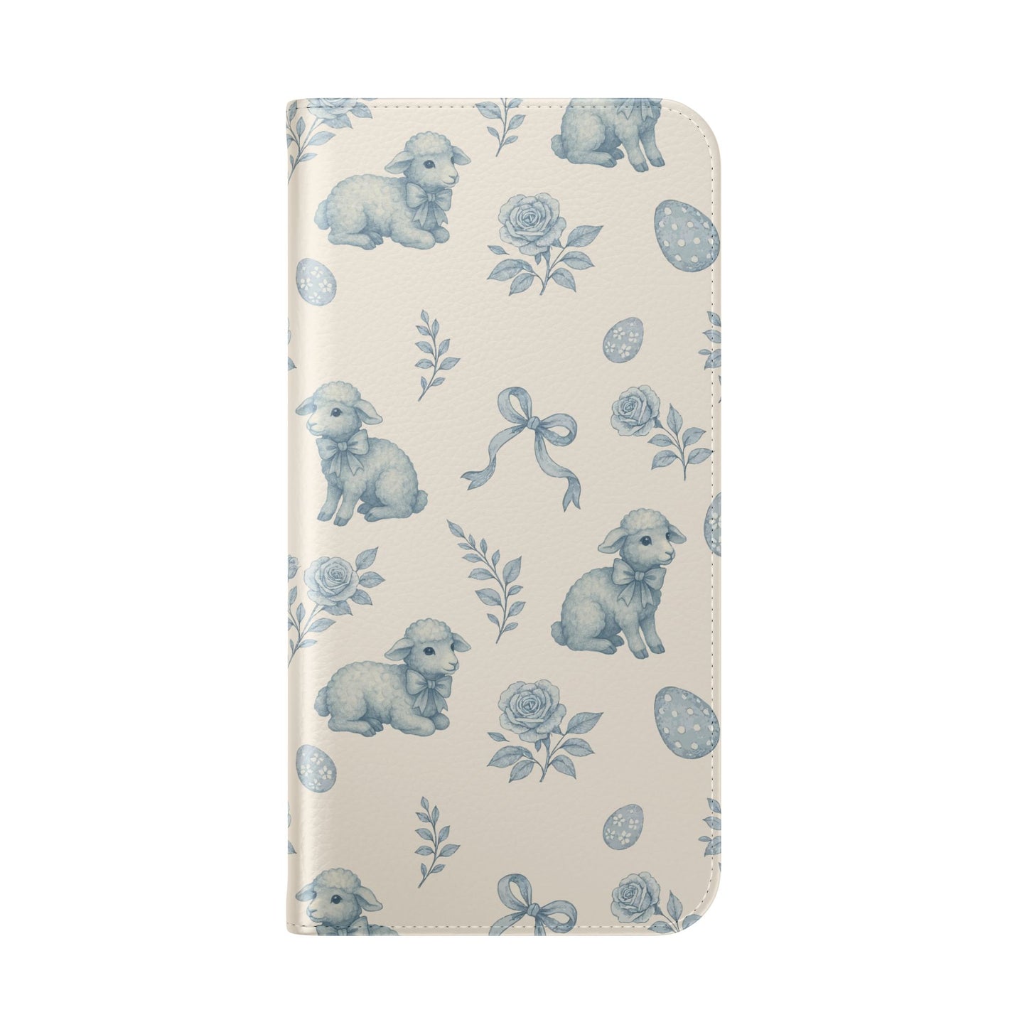 Flip Case — Pastel Blue Easter Lamb Pattern Phone Wallet