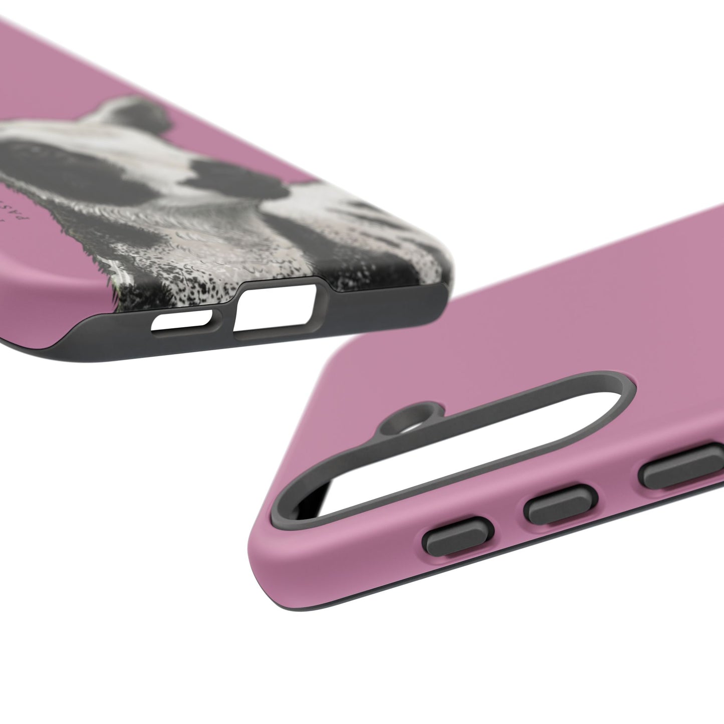 Pink Dutch Spotted Sheep Portrait Phone Case - Black & White Lamb Illustration Protective Cover