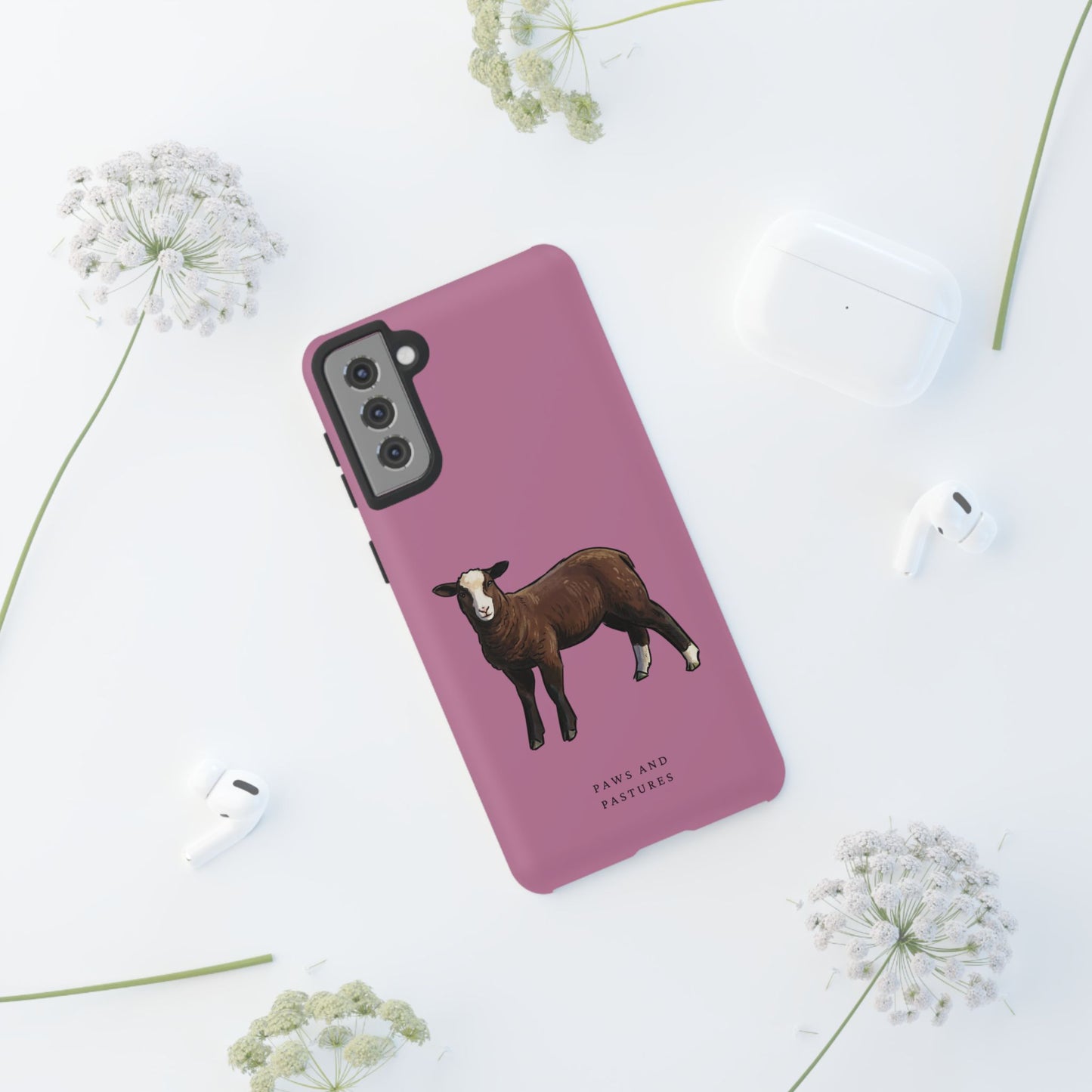 Zwartble Phone Case — Brown Sheep Illustration "Paws and Pastures"