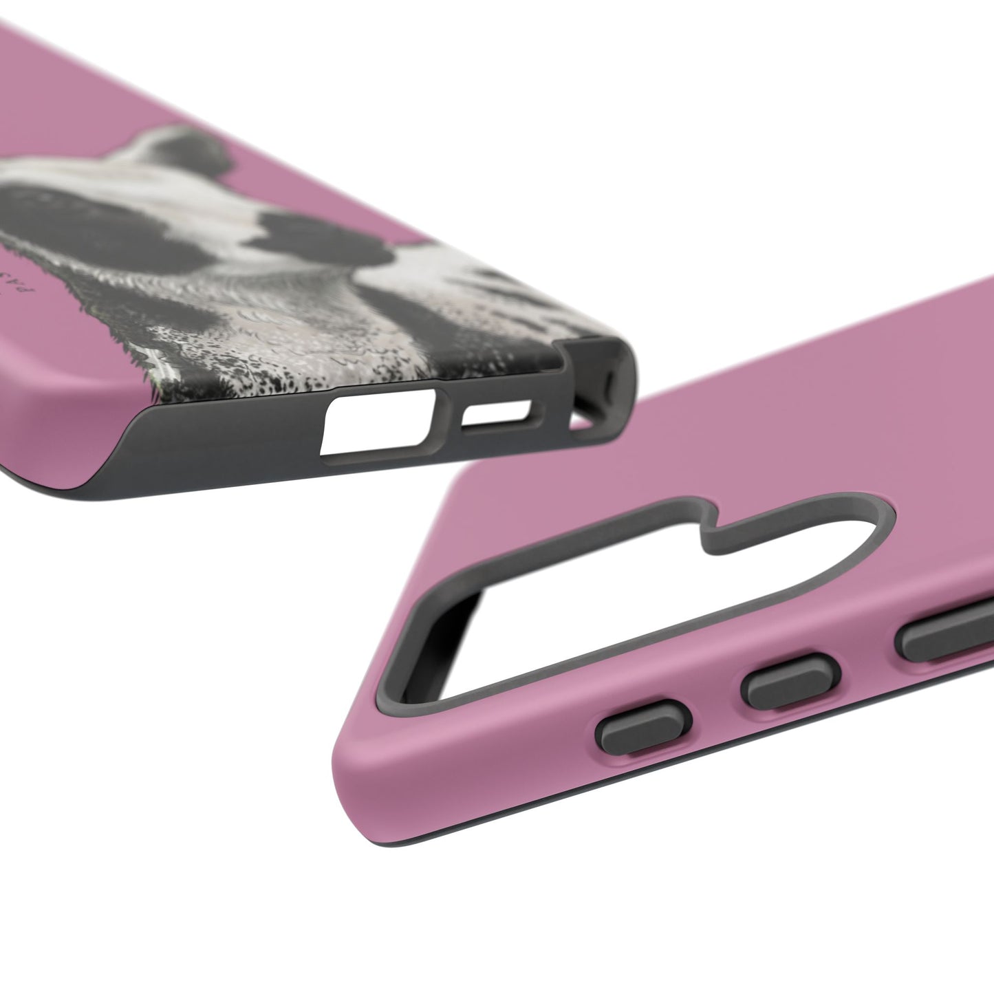 Pink Dutch Spotted Sheep Portrait Phone Case - Black & White Lamb Illustration Protective Cover