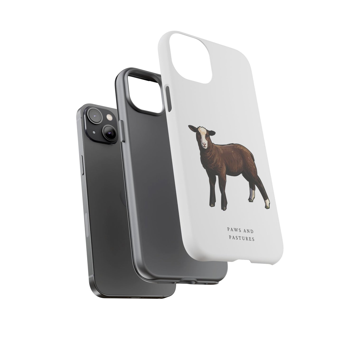 Zwartble Phone Case — Brown Sheep Illustration "Paws and Pastures"