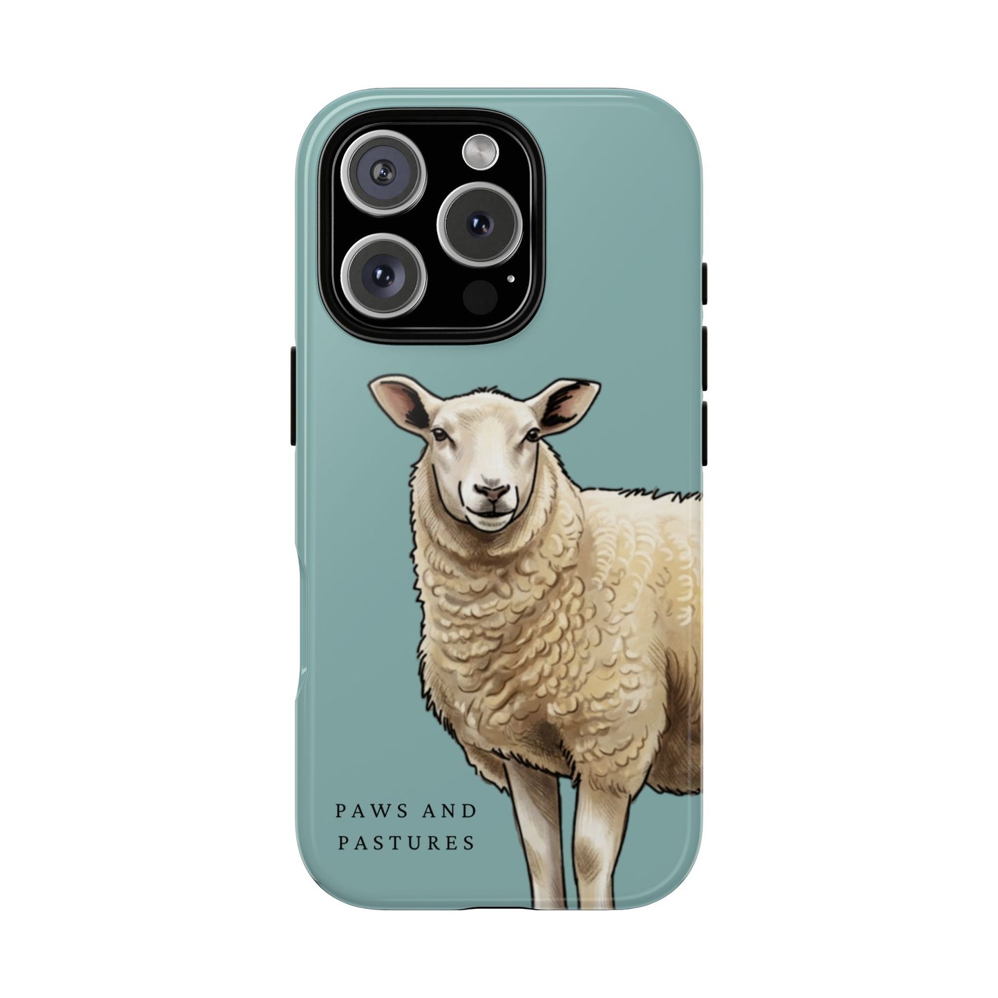 Teal Sheep Illustration Tough Phone Case