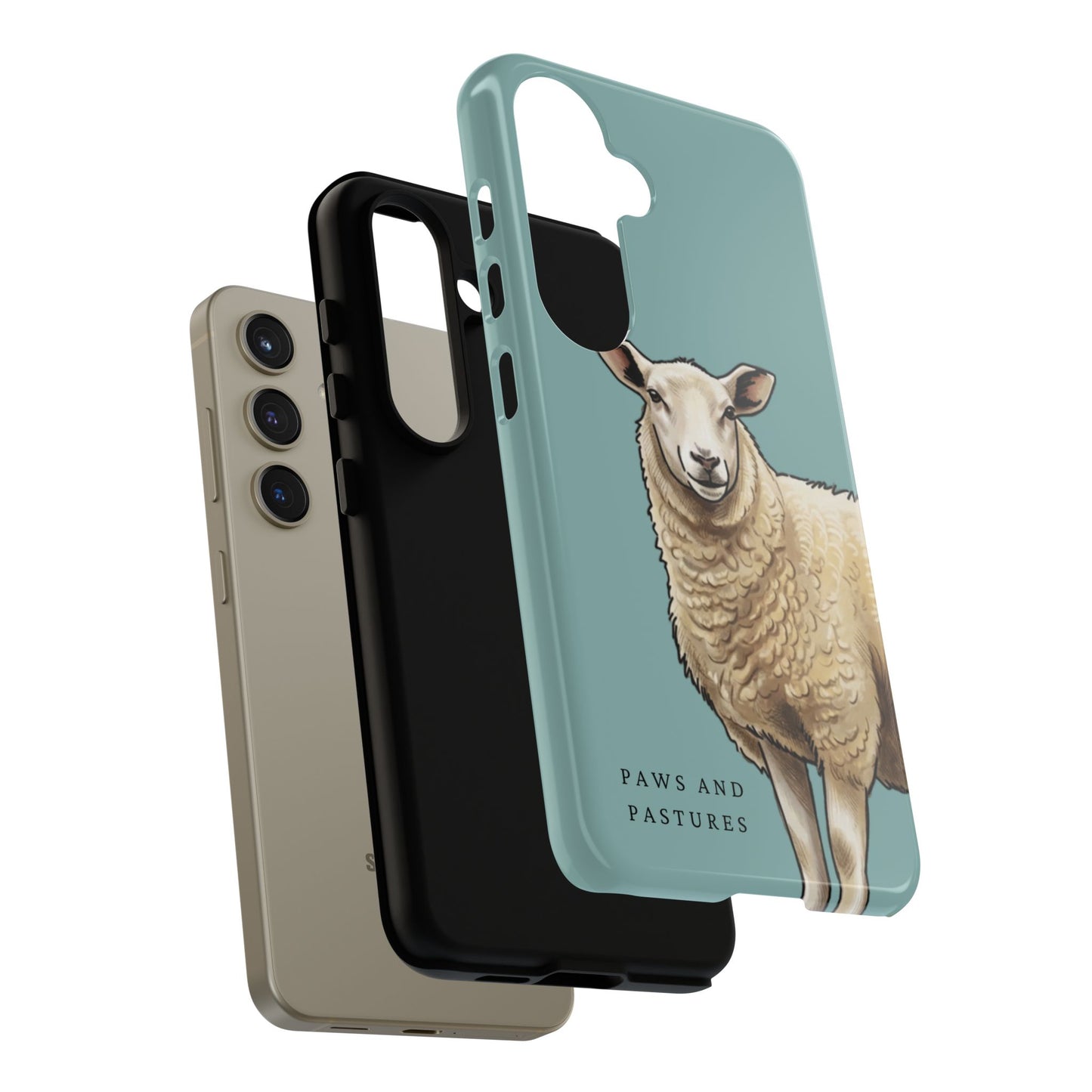 Teal Sheep Illustration Tough Phone Case