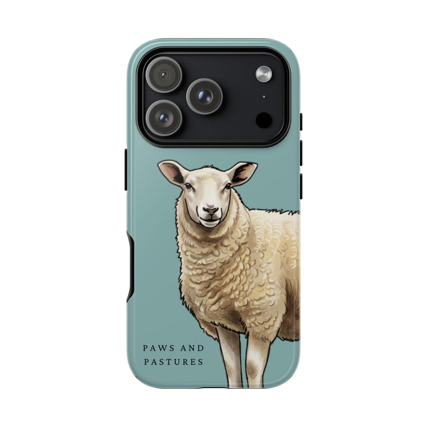 Teal Sheep Illustration Tough Phone Case