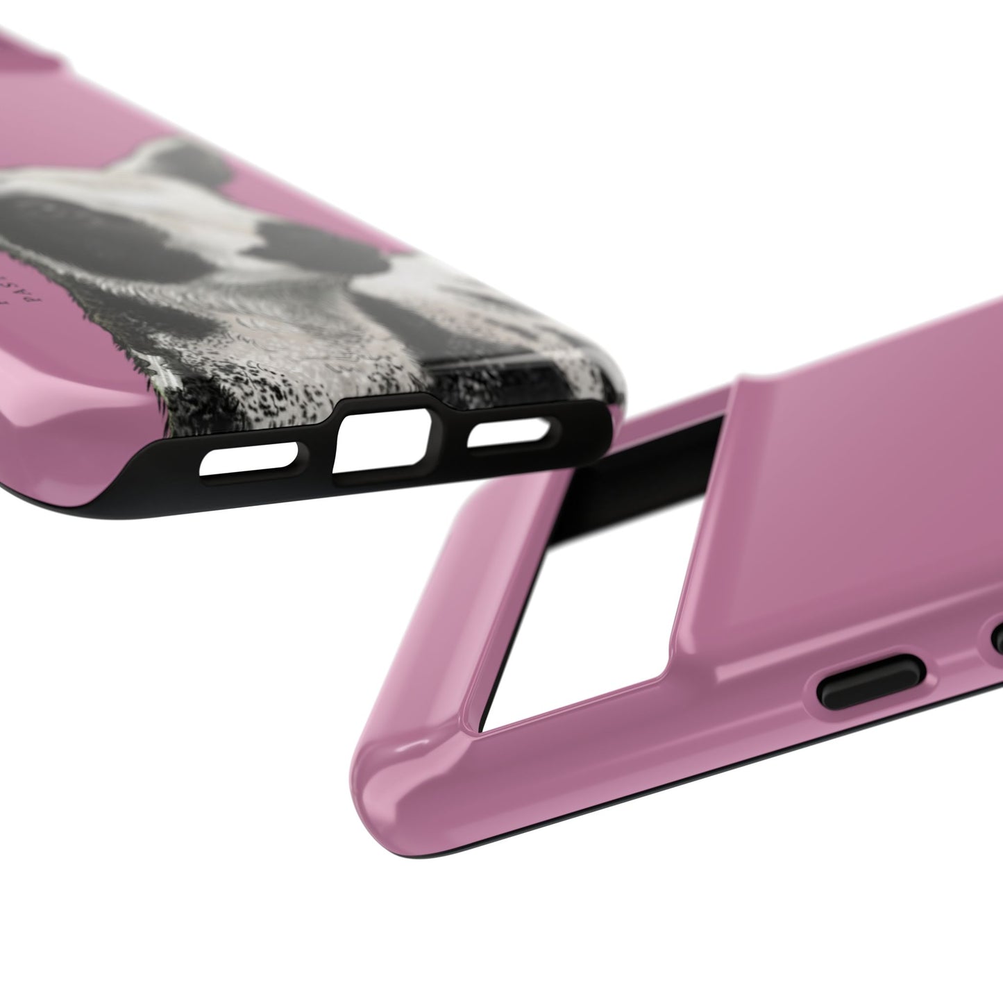 Pink Dutch Spotted Sheep Portrait Phone Case - Black & White Lamb Illustration Protective Cover