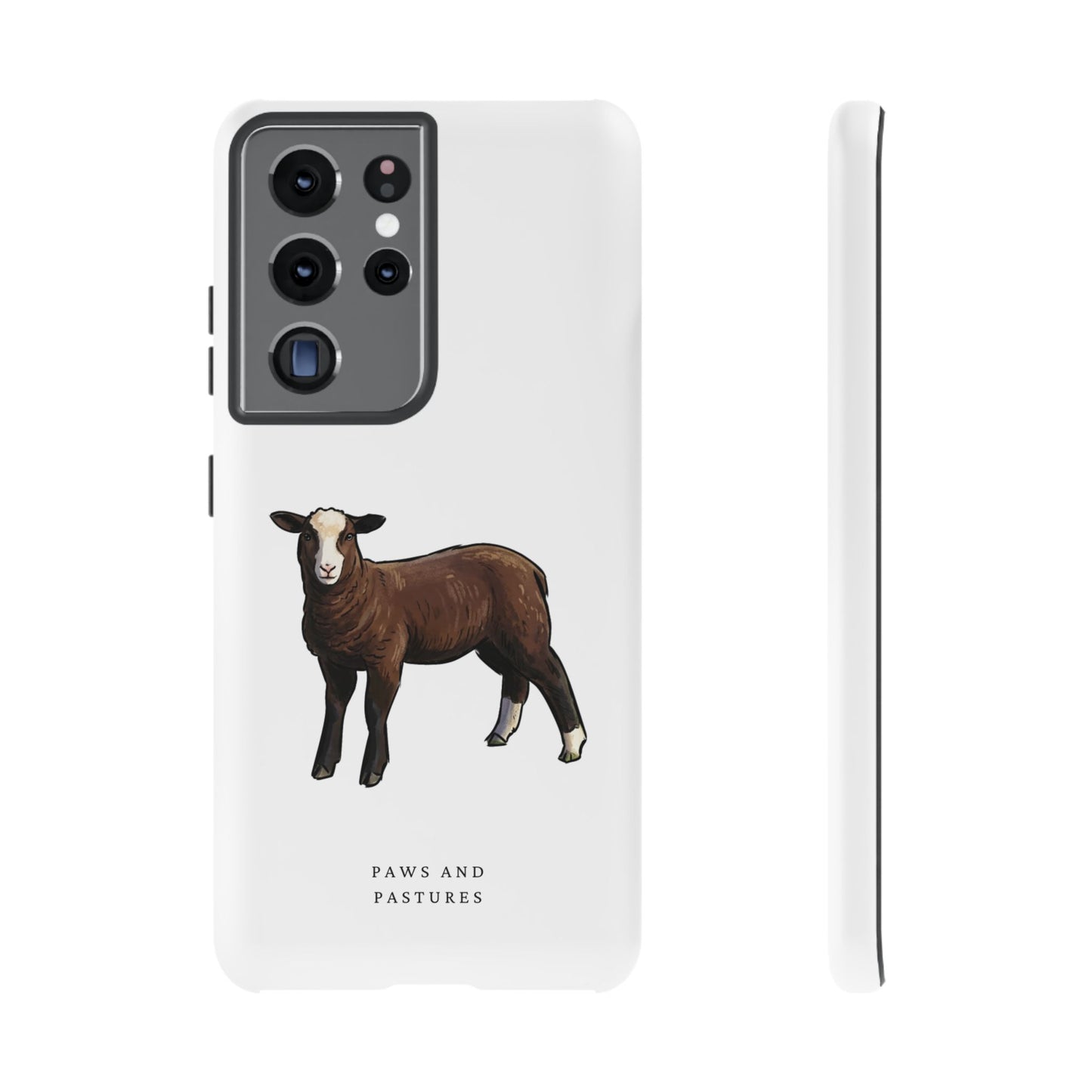 Zwartble Phone Case — Brown Sheep Illustration "Paws and Pastures"