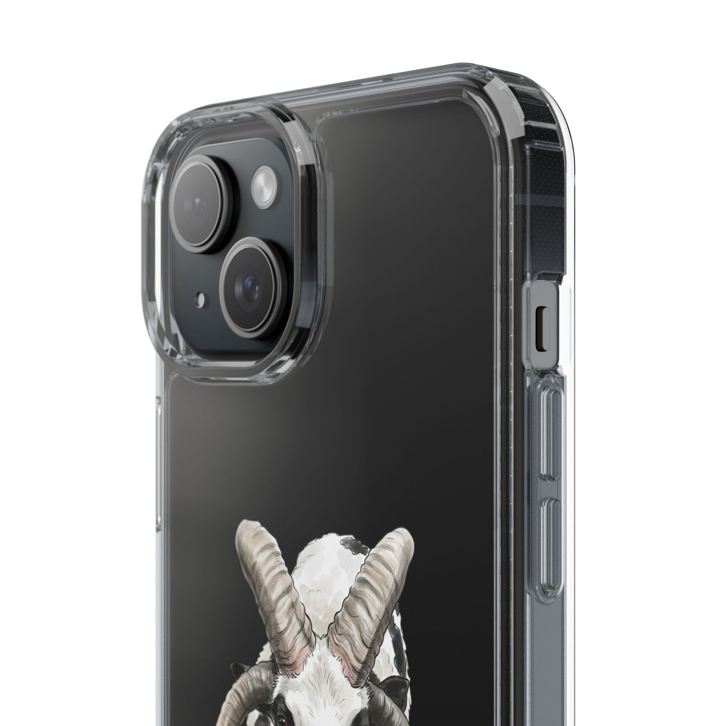 Jacob Sheep Clear Phone Case — Cute Goat Illustration Clear Case for Sheep Lovers