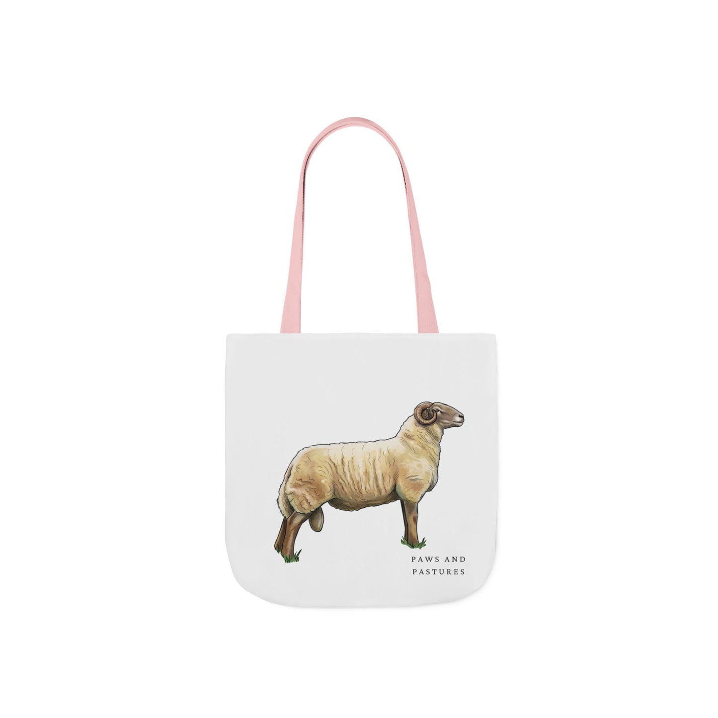 Radnor Sheep Illustration Canvas Tote — Rustic Farm Animal Market Bag